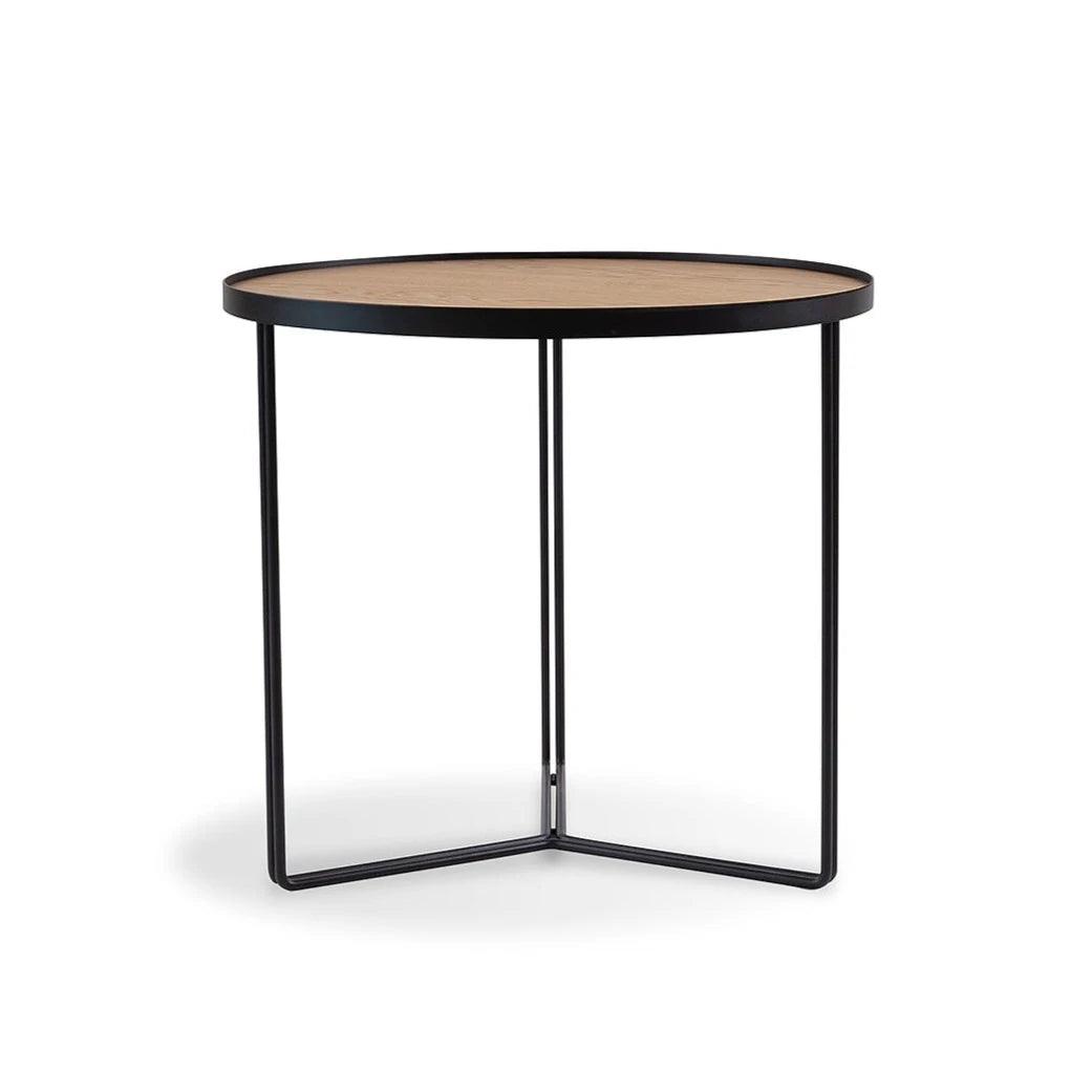 Stolik pomocniczy BIBIA II fornir z czarną podstawą Nobonobo Eye on Design