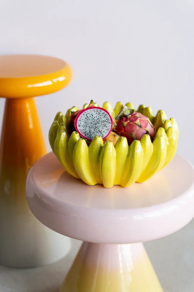 RICI Beistelltisch gelb mit hellrosa