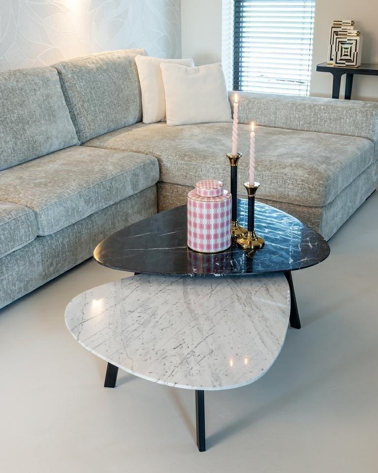TROCADERO white side table with black base