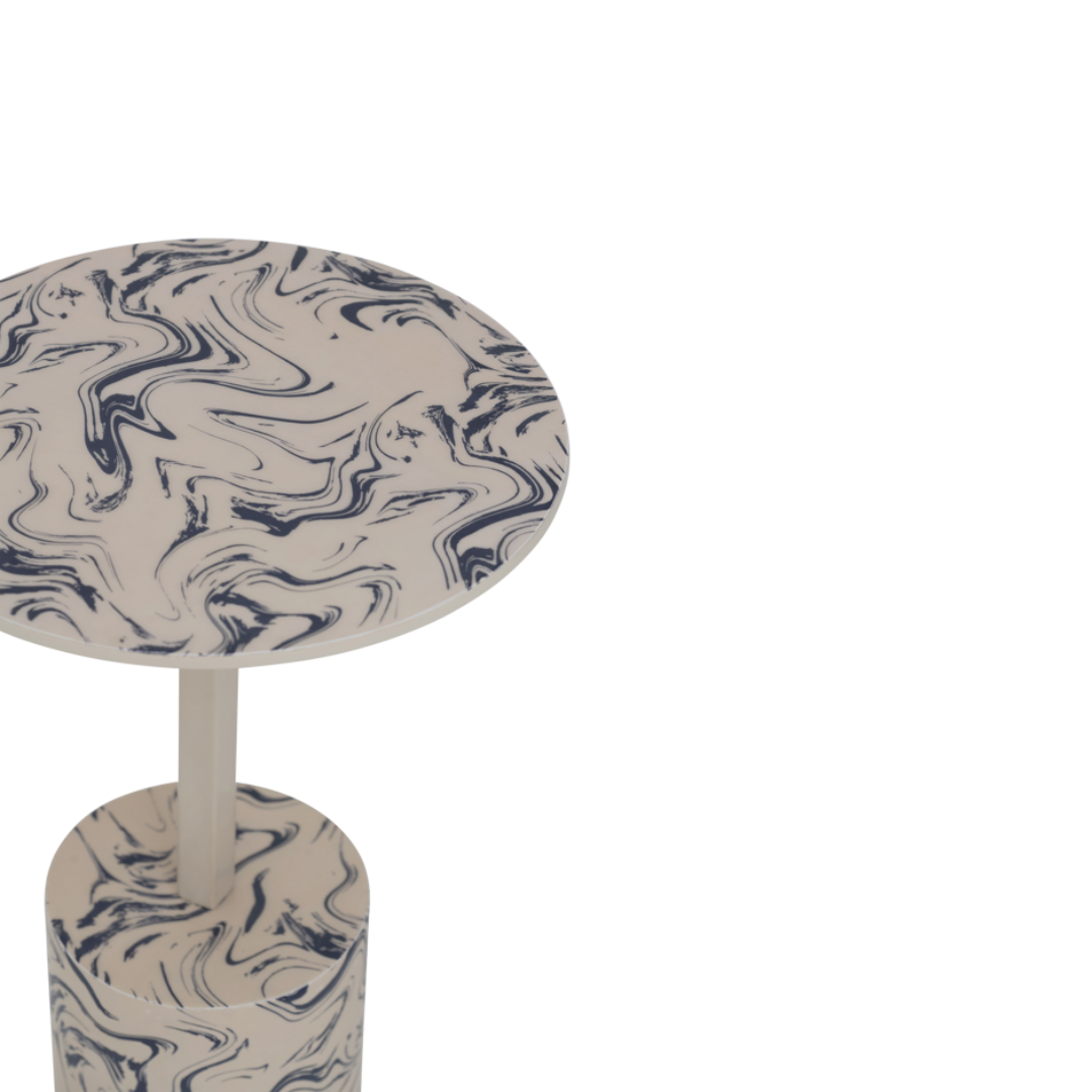 Beistelltisch STEN beige mit Blau