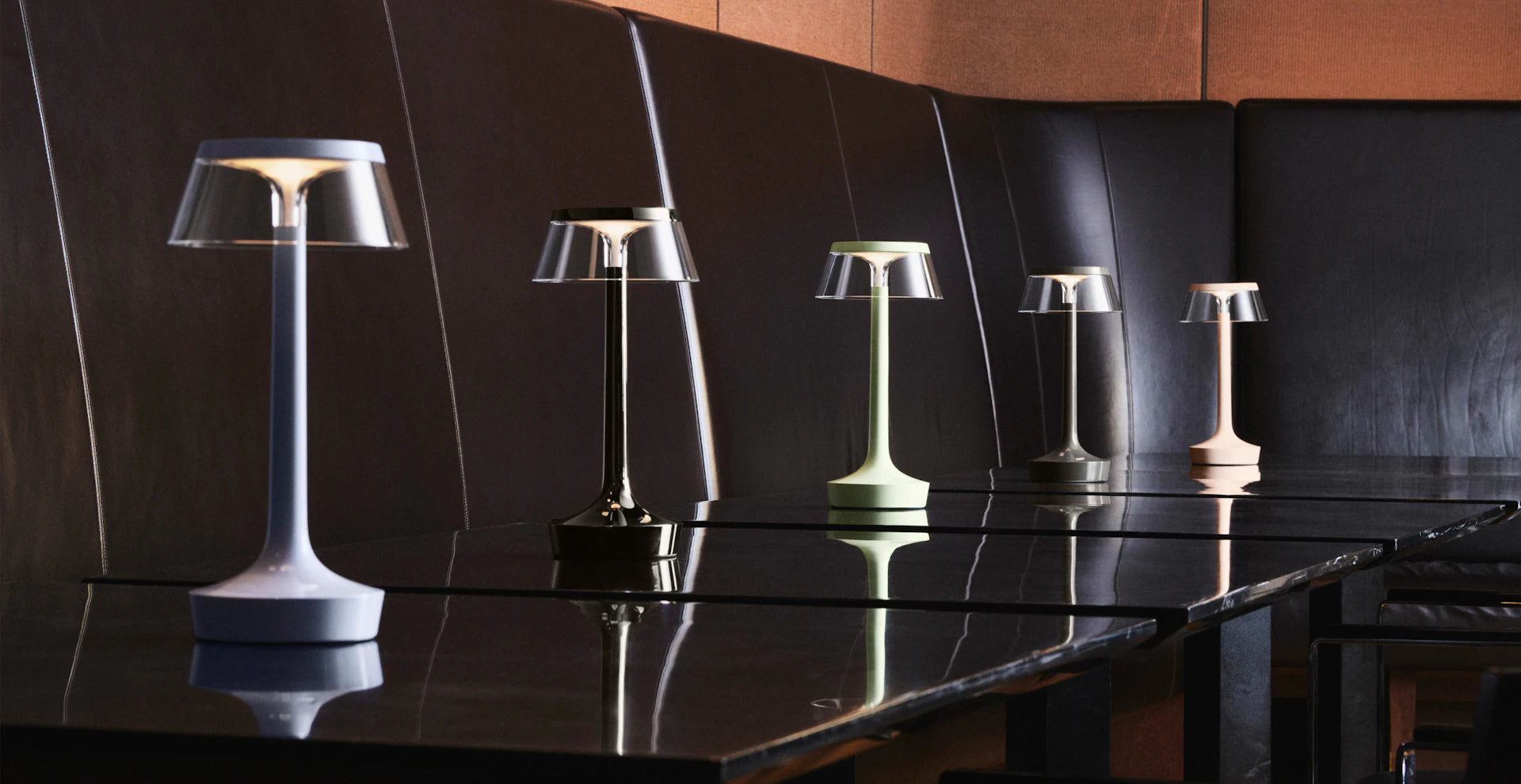 Portable Lamp BON JOUR UNPLUGGED green with transparent shade