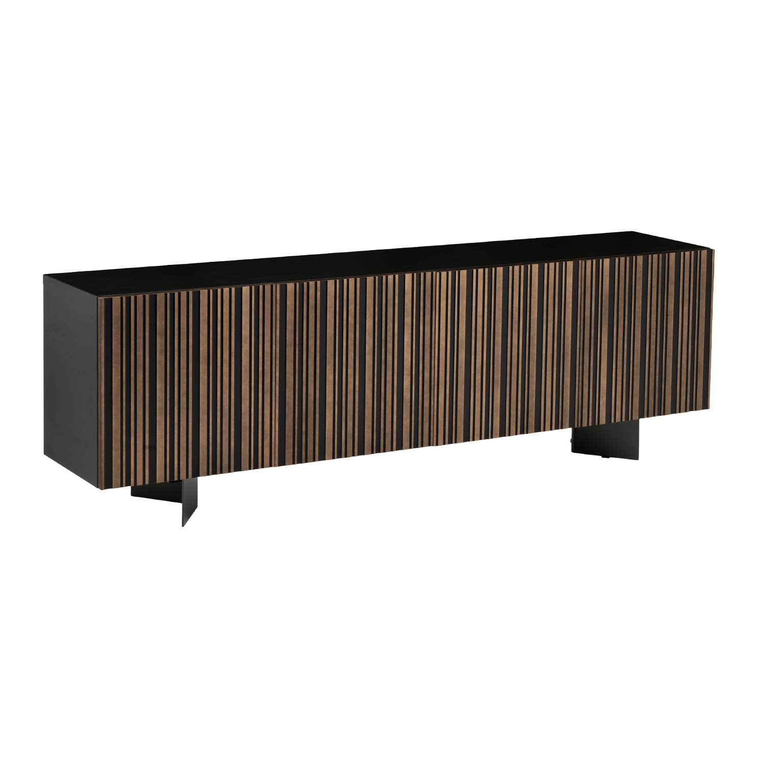 STRIPES chest of drawers black with brown