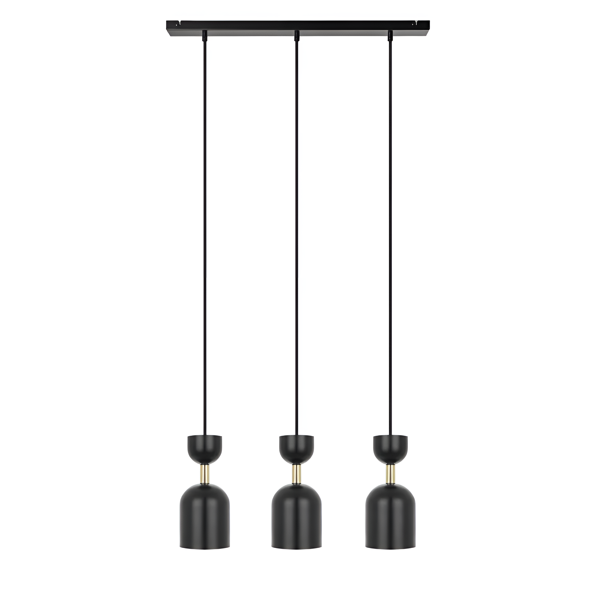 Deckenleuchte SUPURU 3L schwarz mit Messing