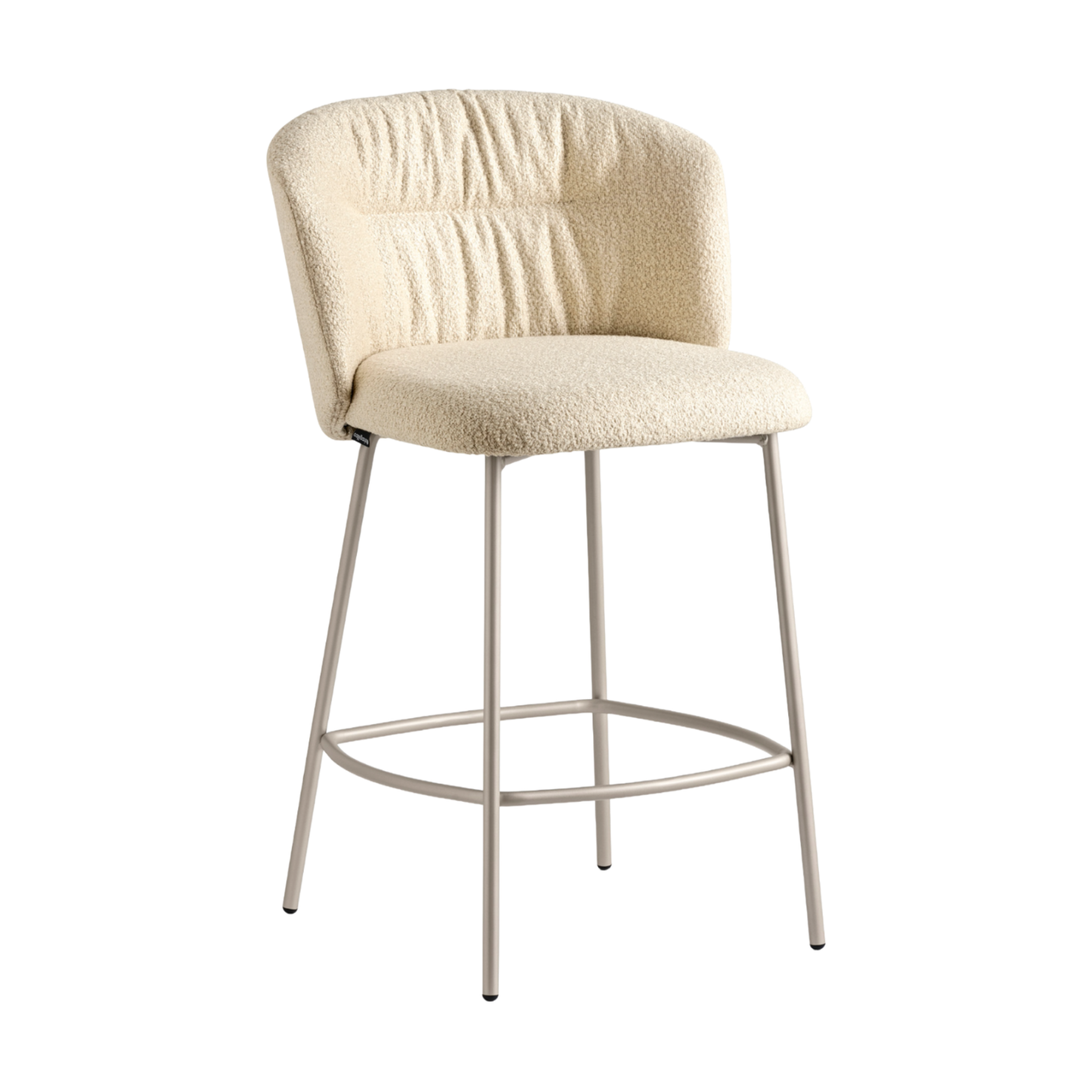 Barkruk SWEEL gestoffeerd met een crèmekleurig metalen onderstel