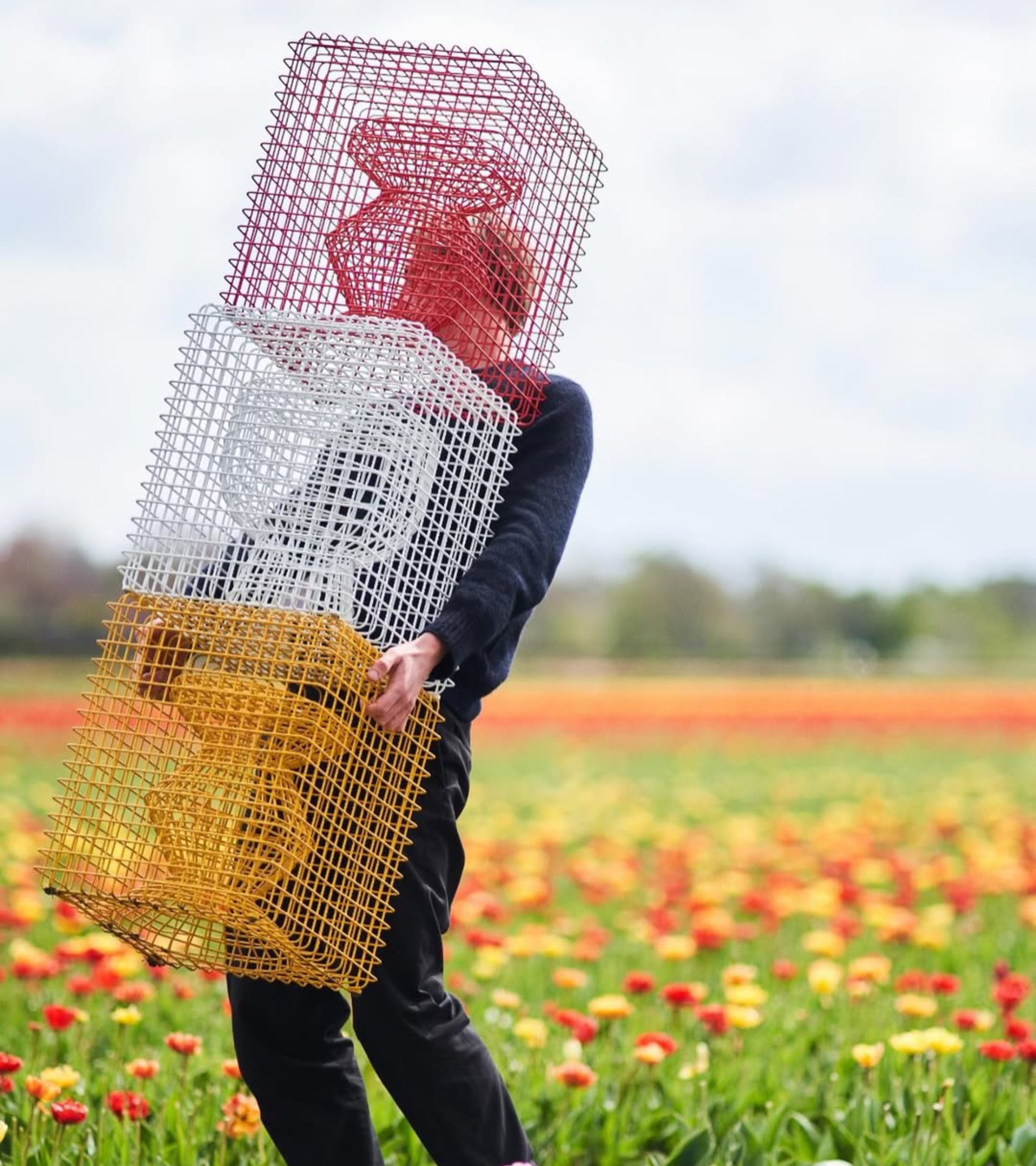 ZIG ZAG WIRE Dekohocker gelb