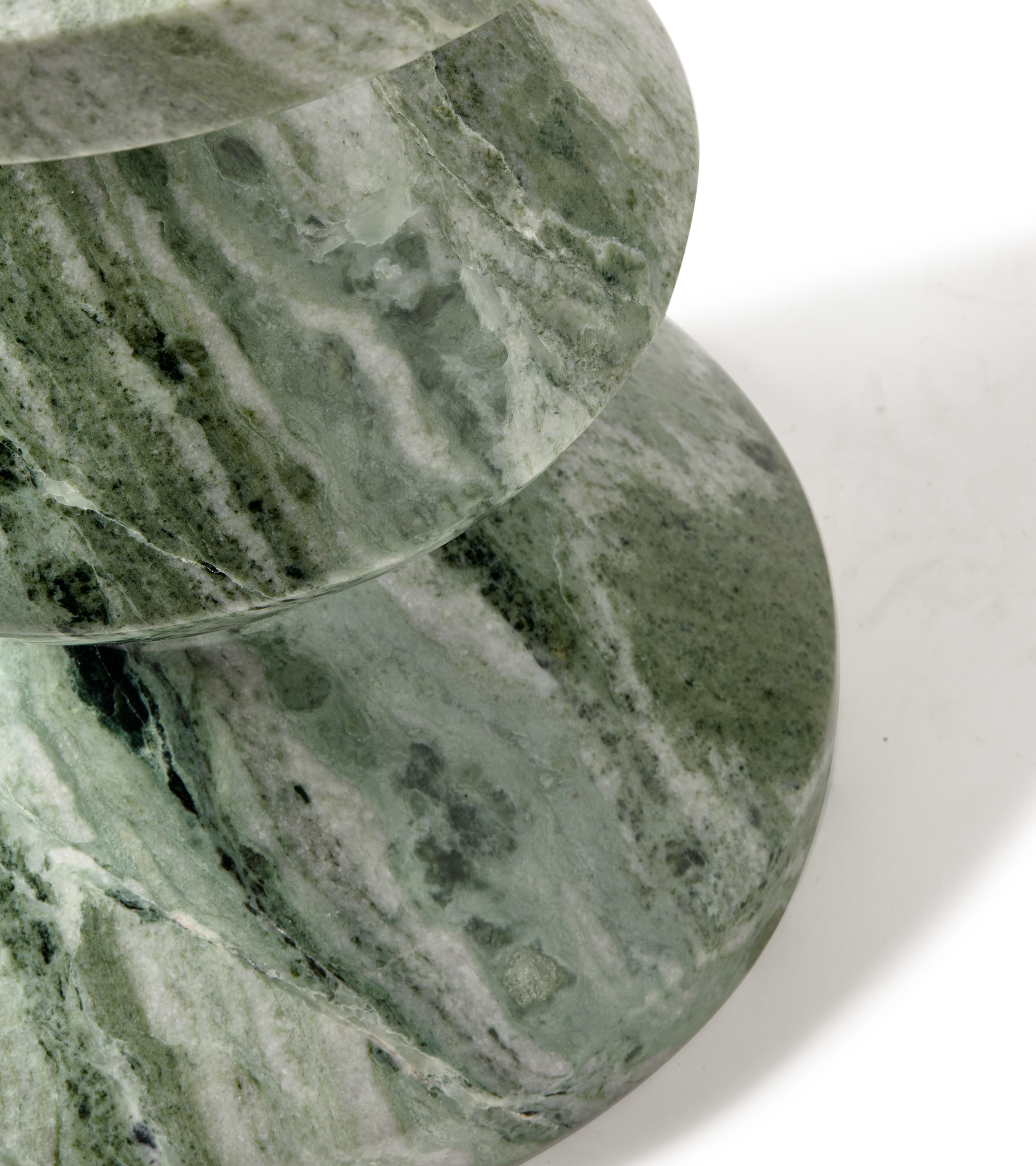 ZIG ZAG Hocker Dunkelgrüner Marmor