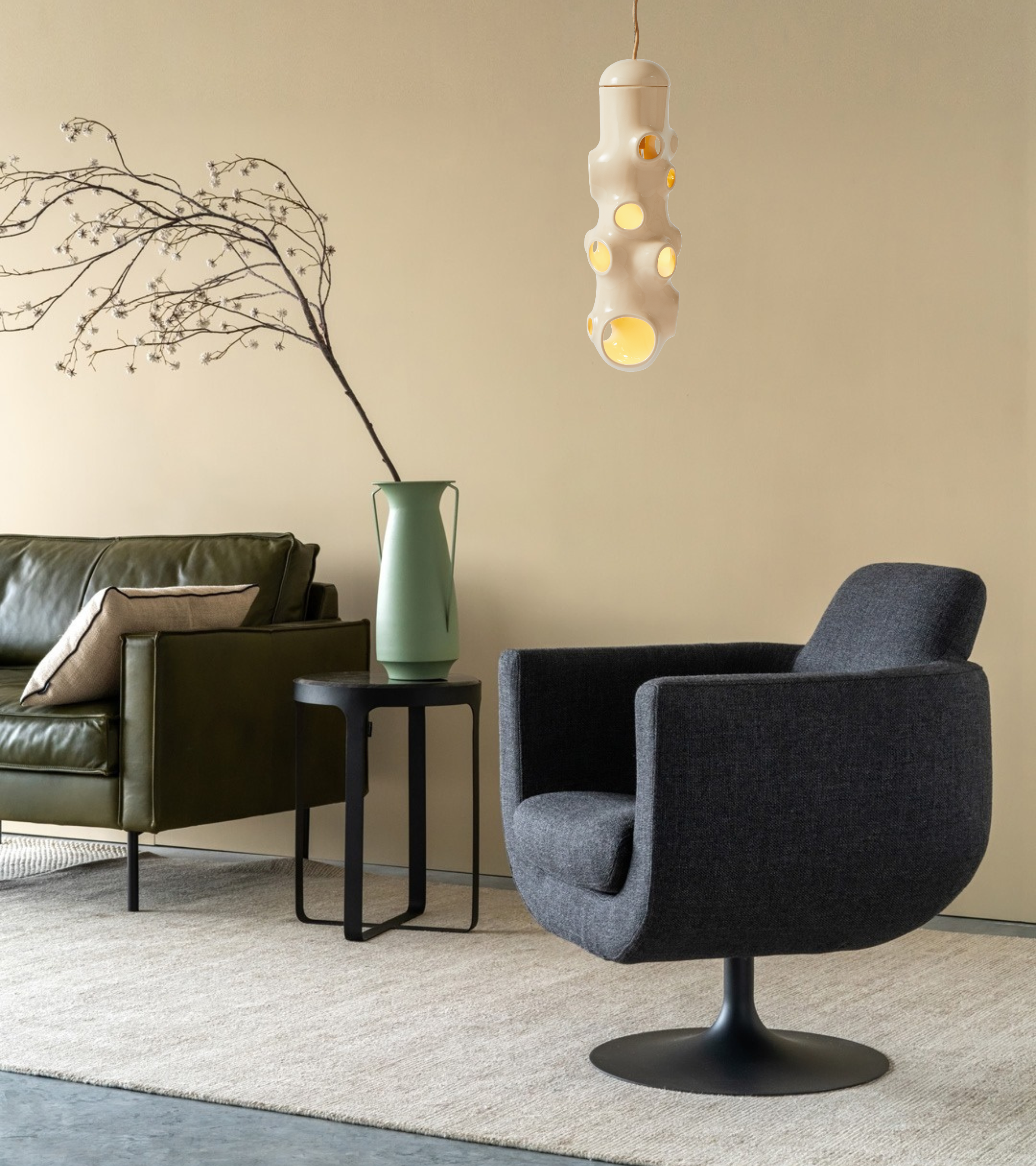 BULLE beige Hängelampe