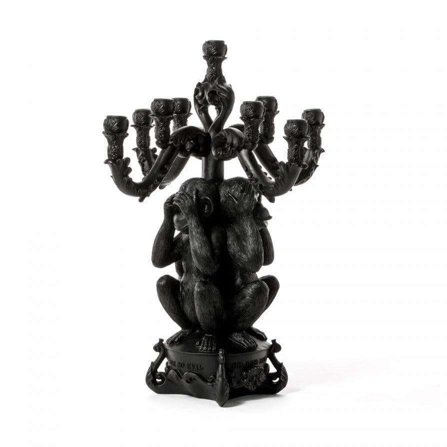 Świecznik 3 MONKEYS czarny Seletti Eye on Design