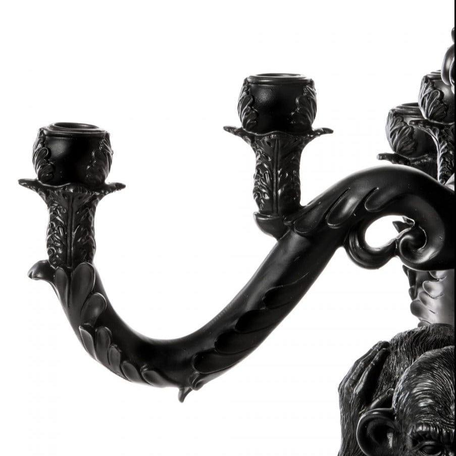 Świecznik 3 MONKEYS czarny Seletti Eye on Design