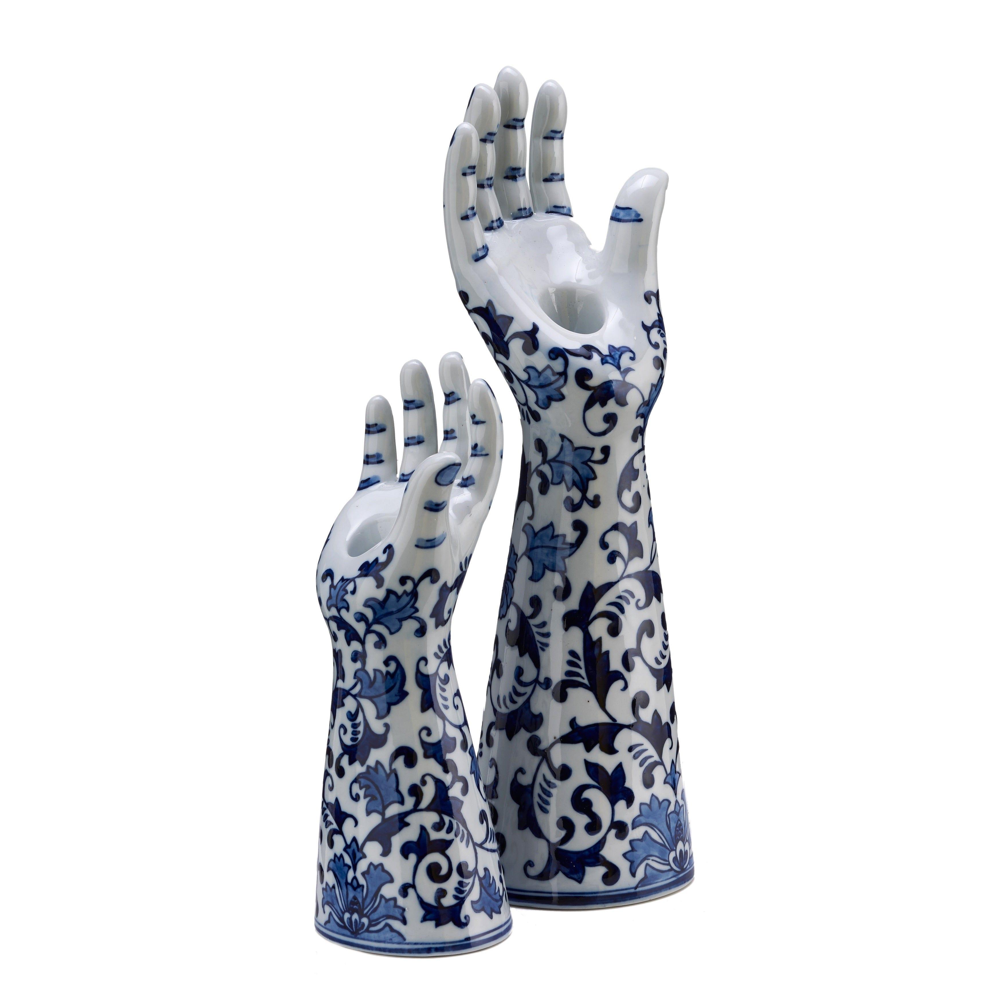 Świecznik HANDS UP niebieski Pols Potten Eye on Design