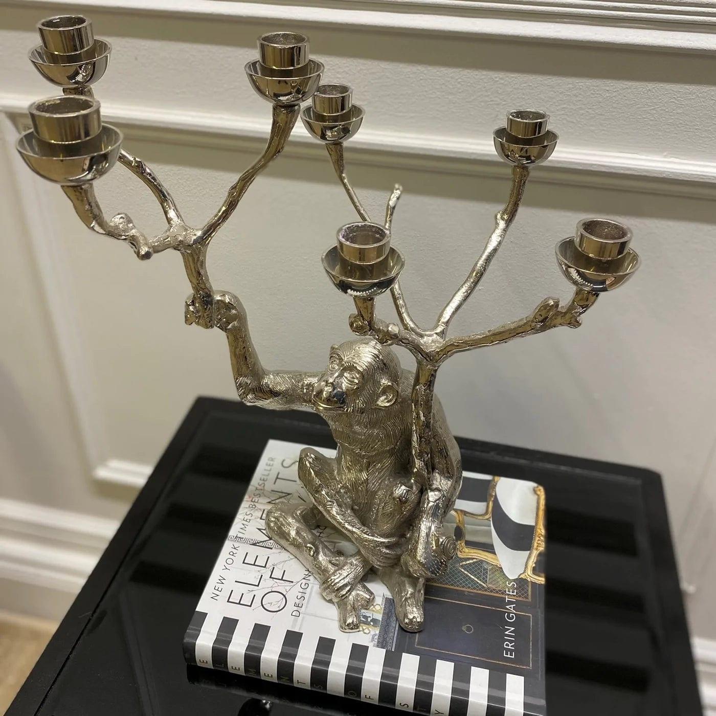 Świecznik MONKEY srebrny Pols Potten Eye on Design