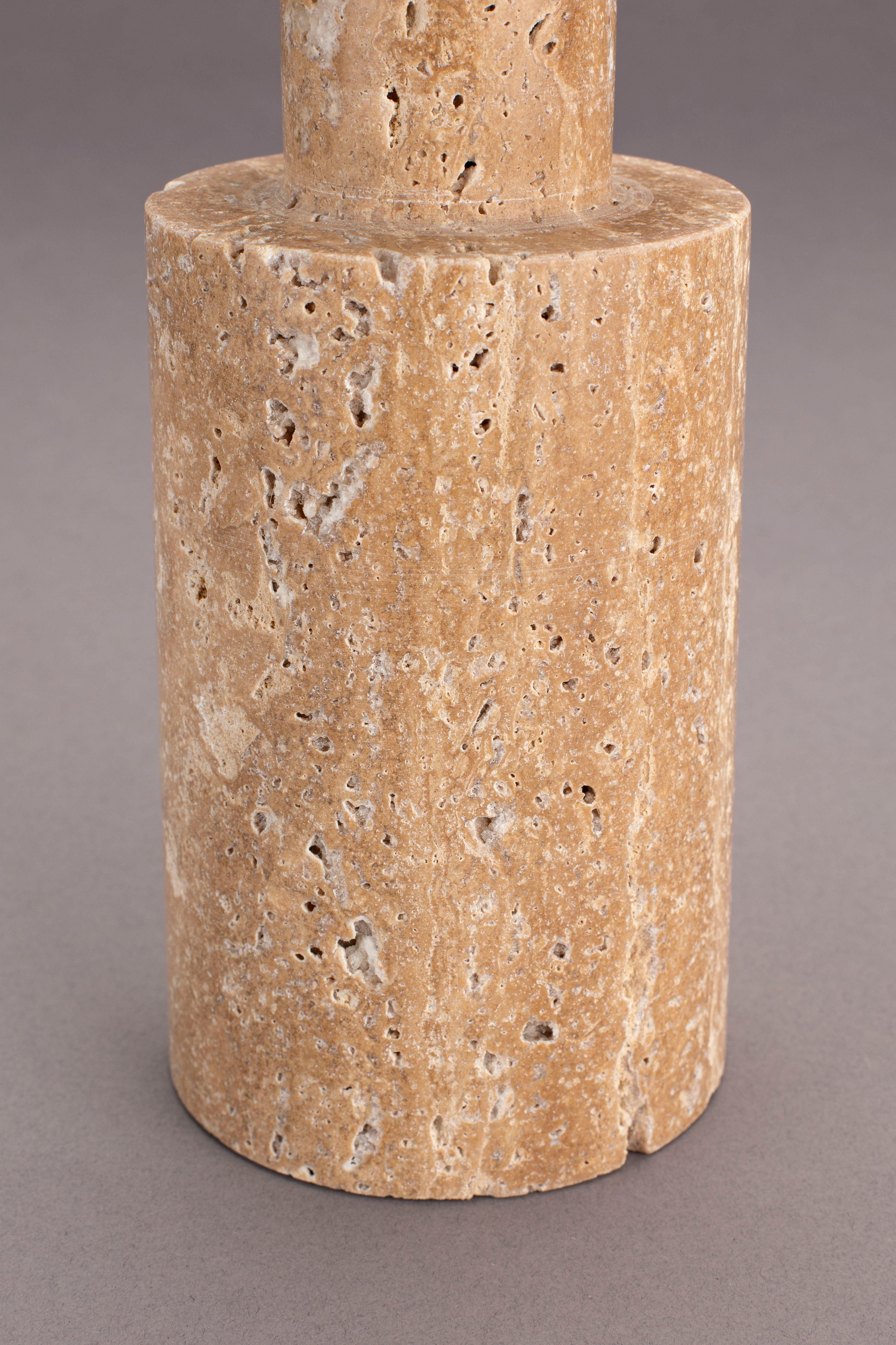 Paros Candle Holder Travetin Dutchbone Eye on Design