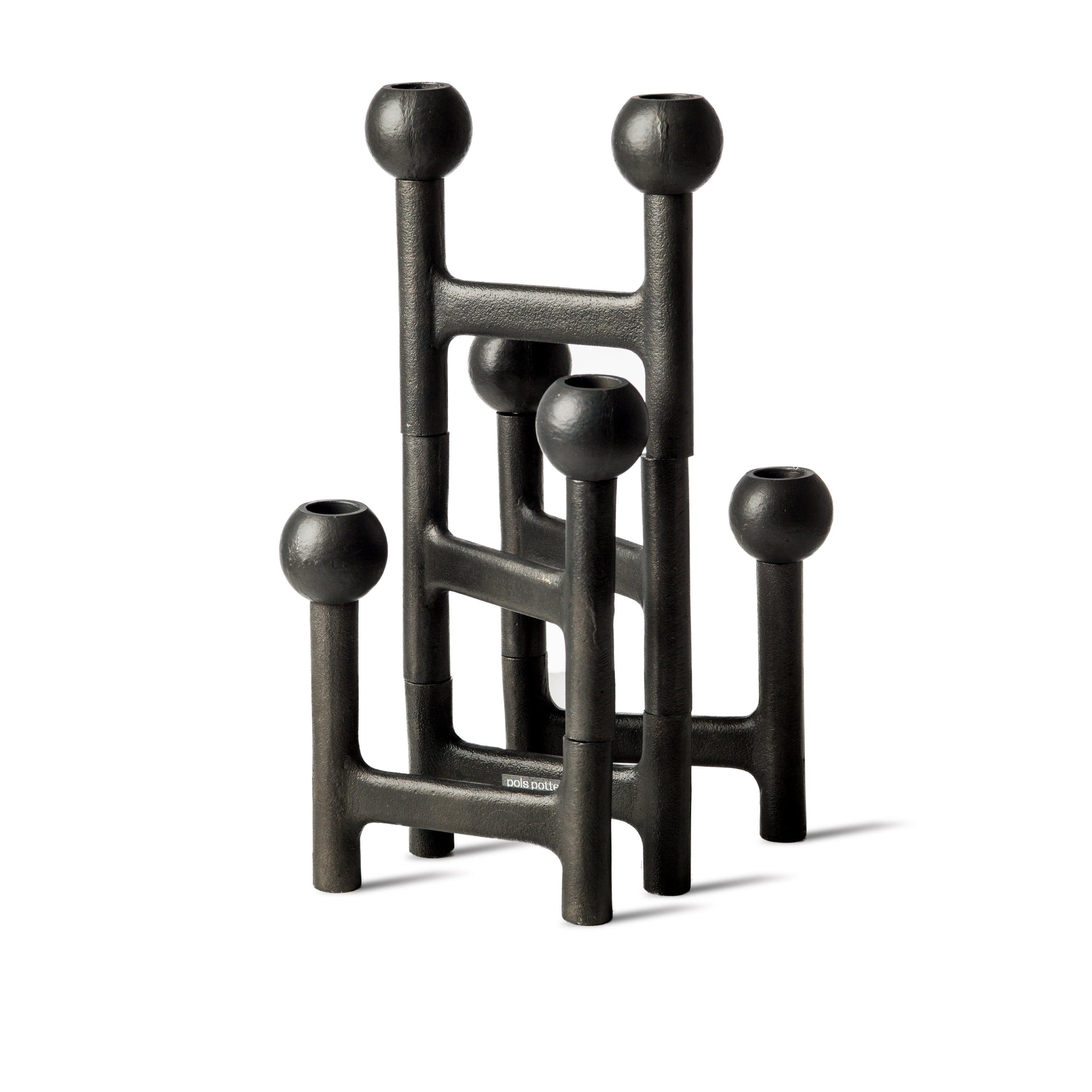 Świecznik ROUND grafitowy Pols Potten Eye on Design