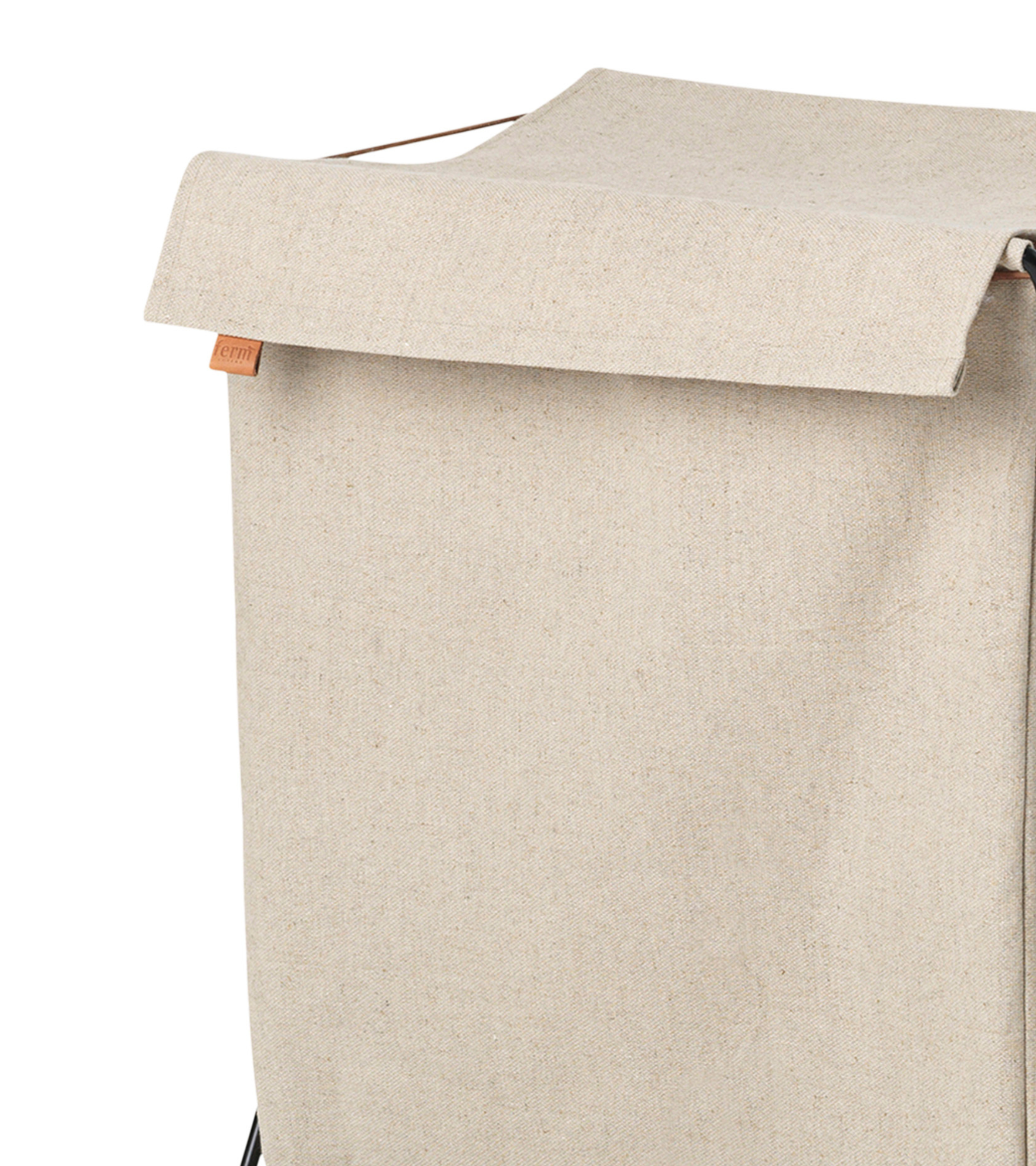 HERMAN beige laundry basket with a black base