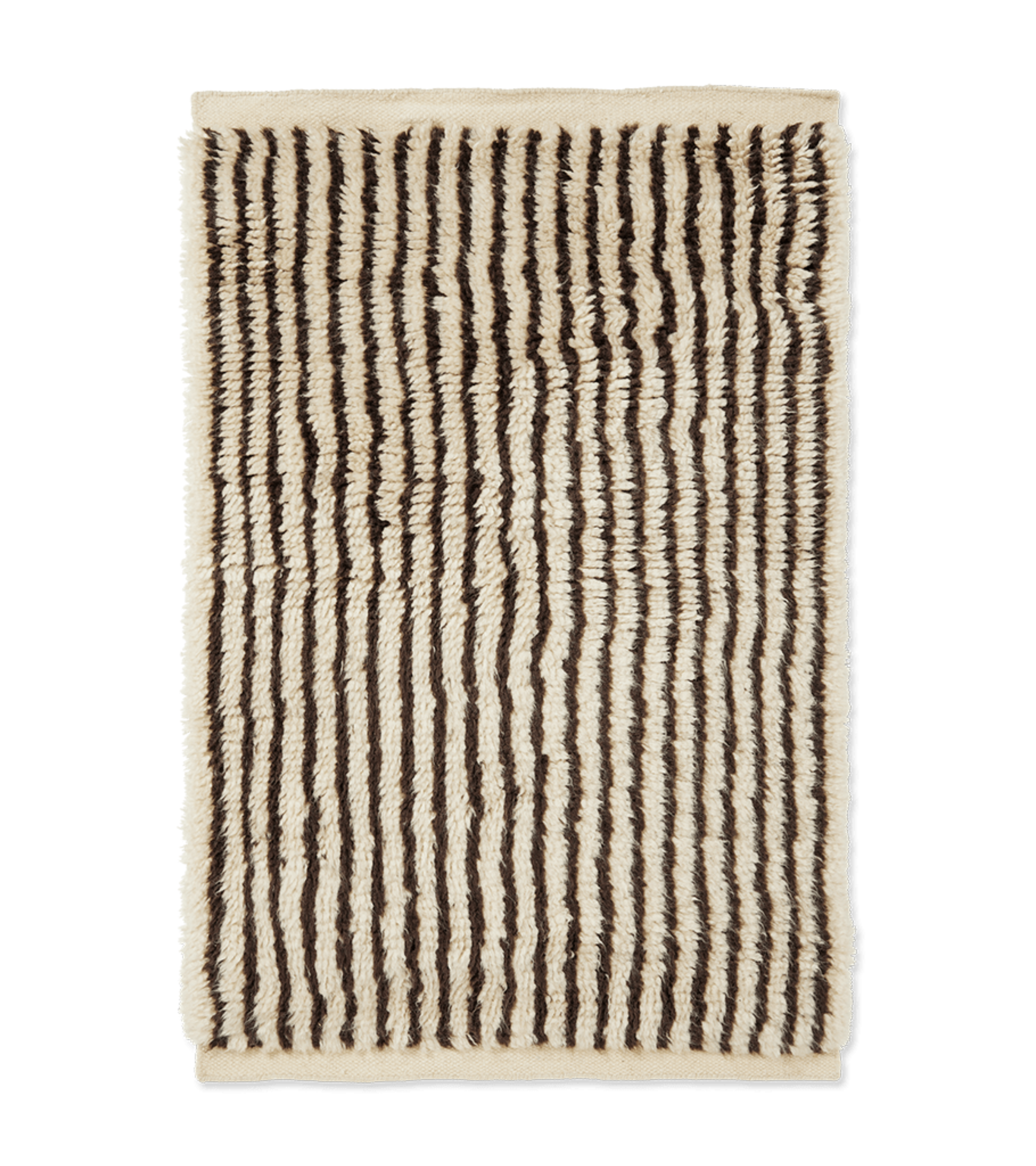 Vloerkleed met lange haren KAMI KNOTTED bruin met beige