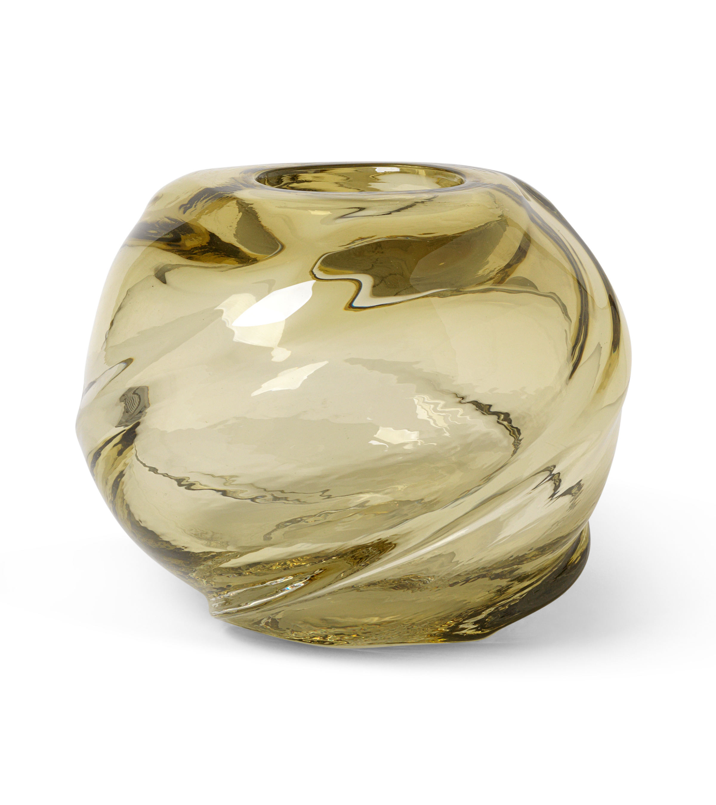 WATER ROUND SWIRL Vase hellgelb