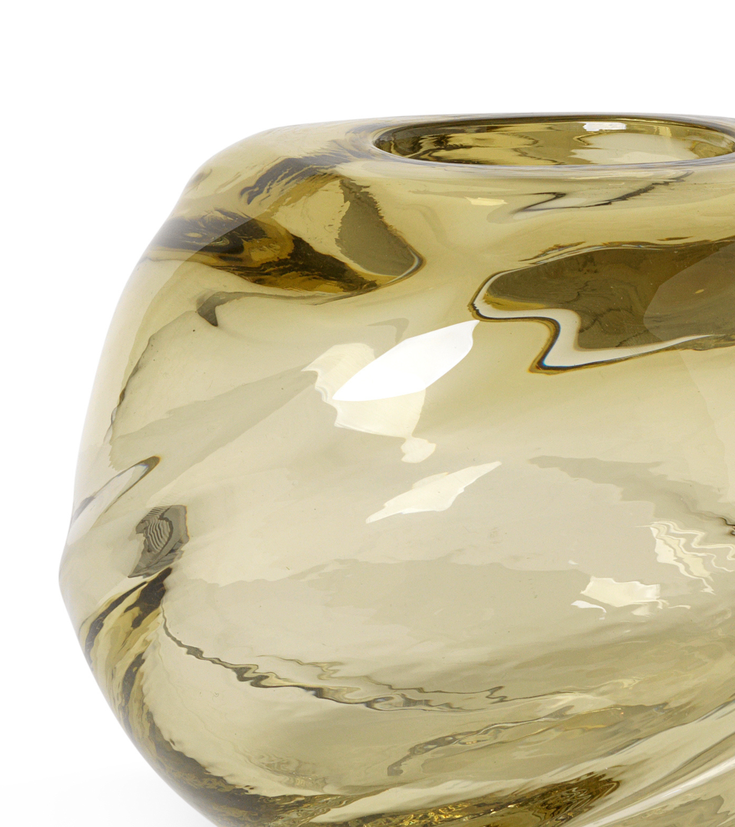 WATER ROUND SWIRL Vase hellgelb