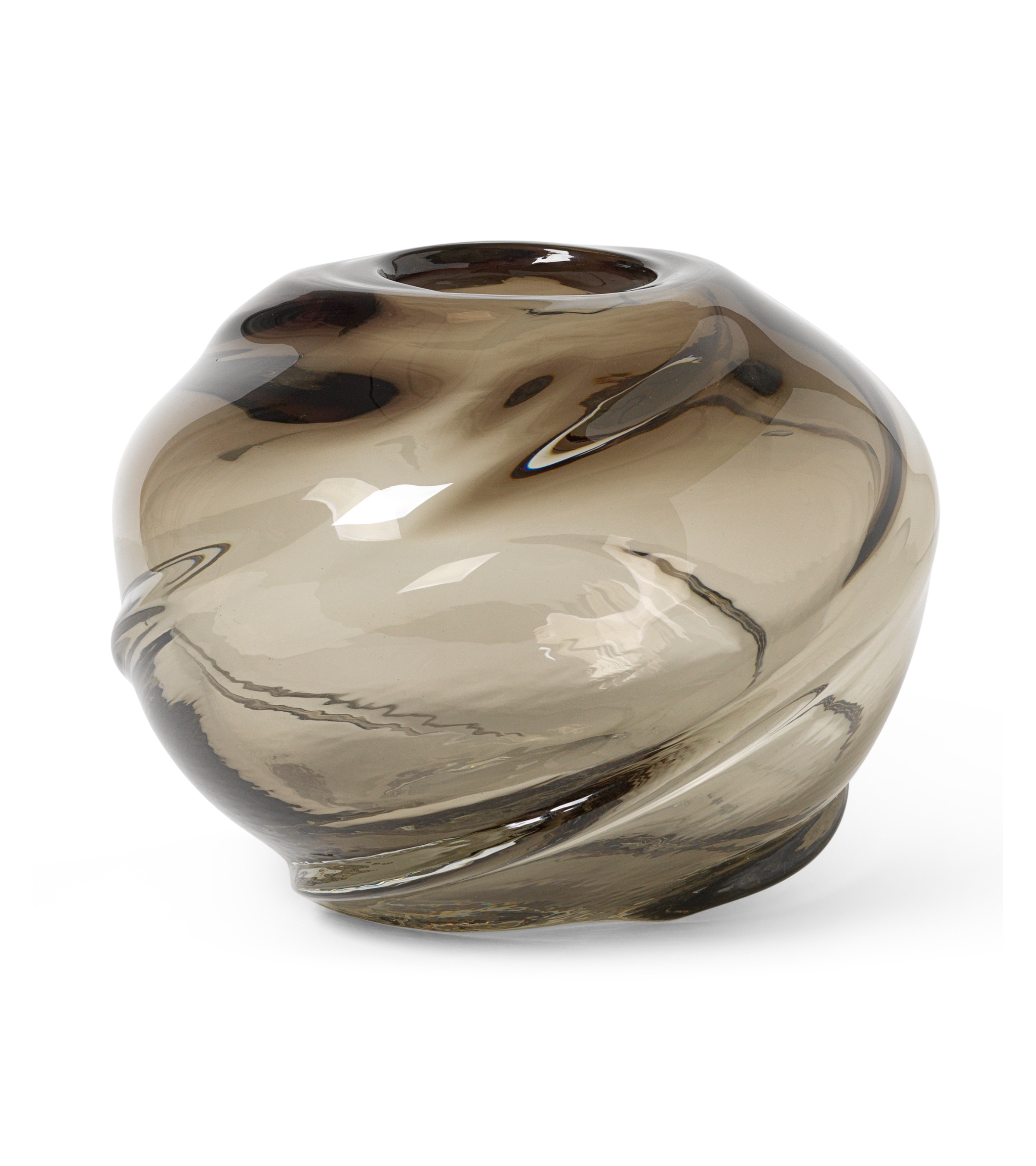 WATER ROUND SWIRL Vase dunkelgrau