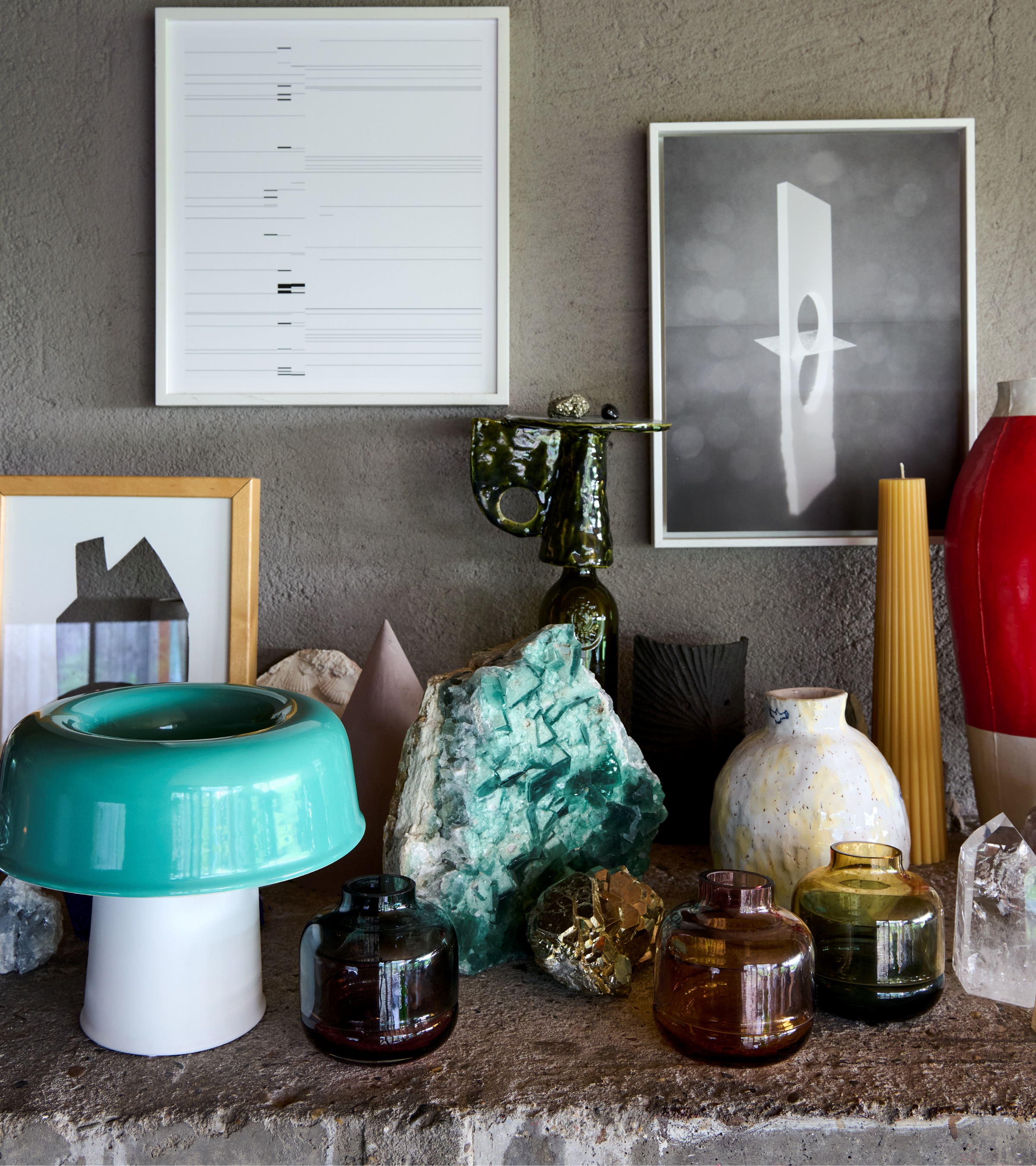 Set van kaarsenhouders FORMY kleurrijk glas