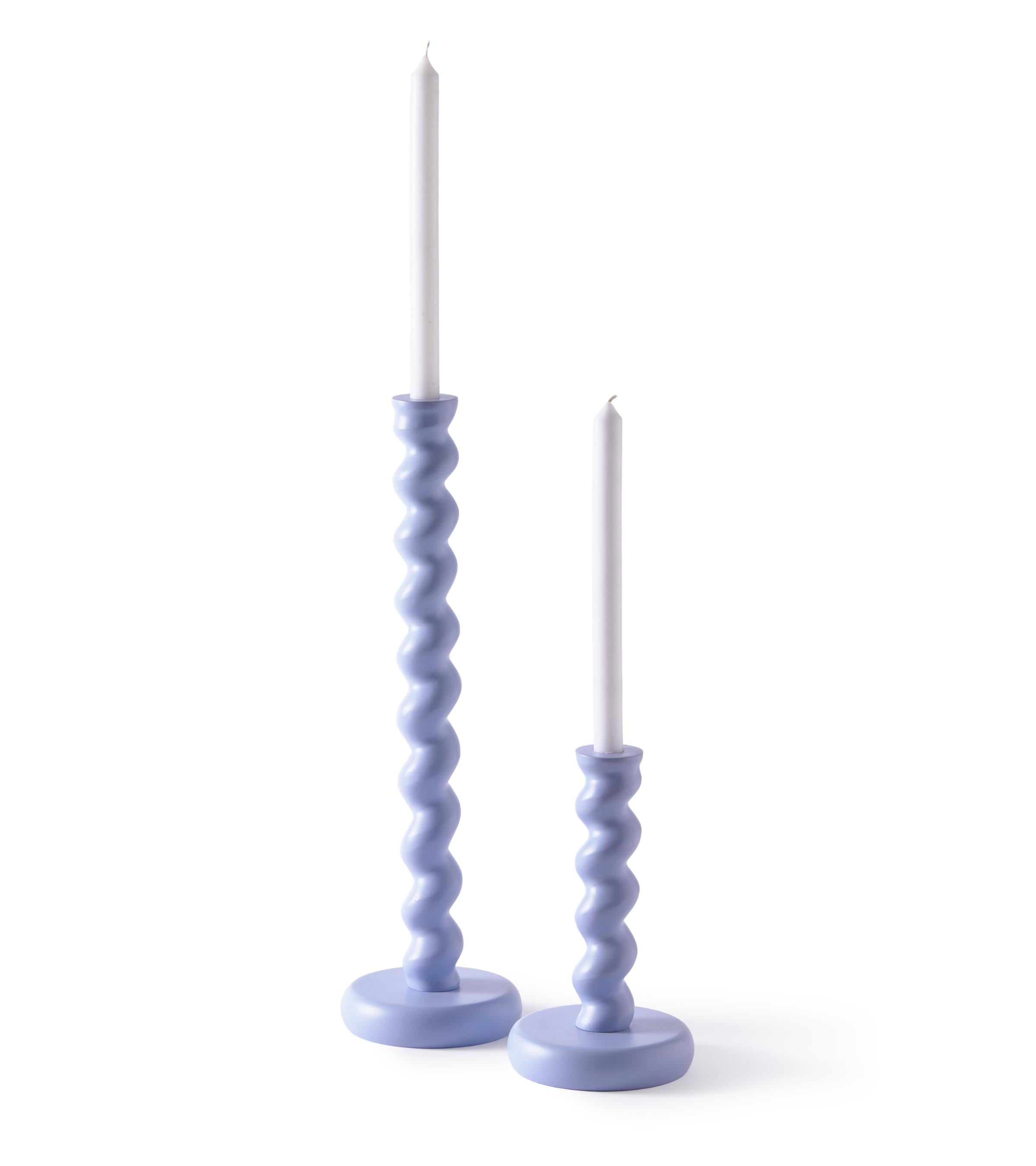 TWISTER Kerzenständer hellblau