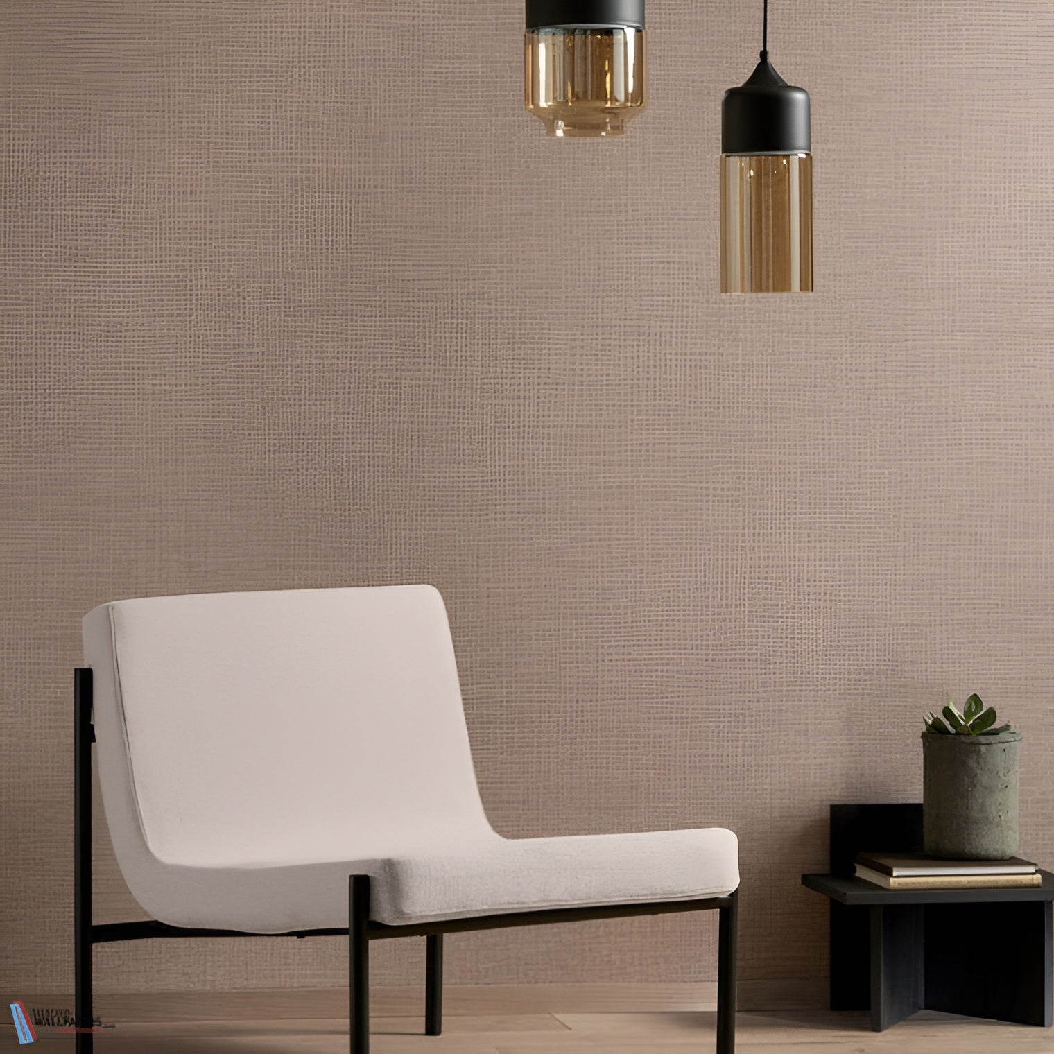 Structural wallpaper resembling canvas LINUM - SKY blue
