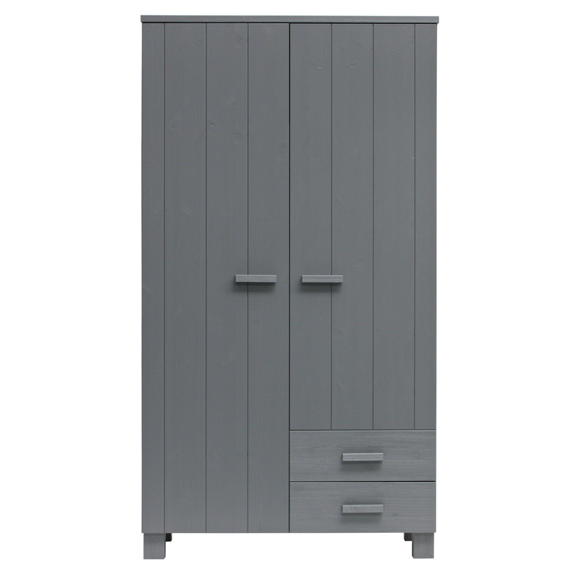 Szafa 2-drzwiowa w stylu boho DENNIS grafitowy Woood Eye on Design