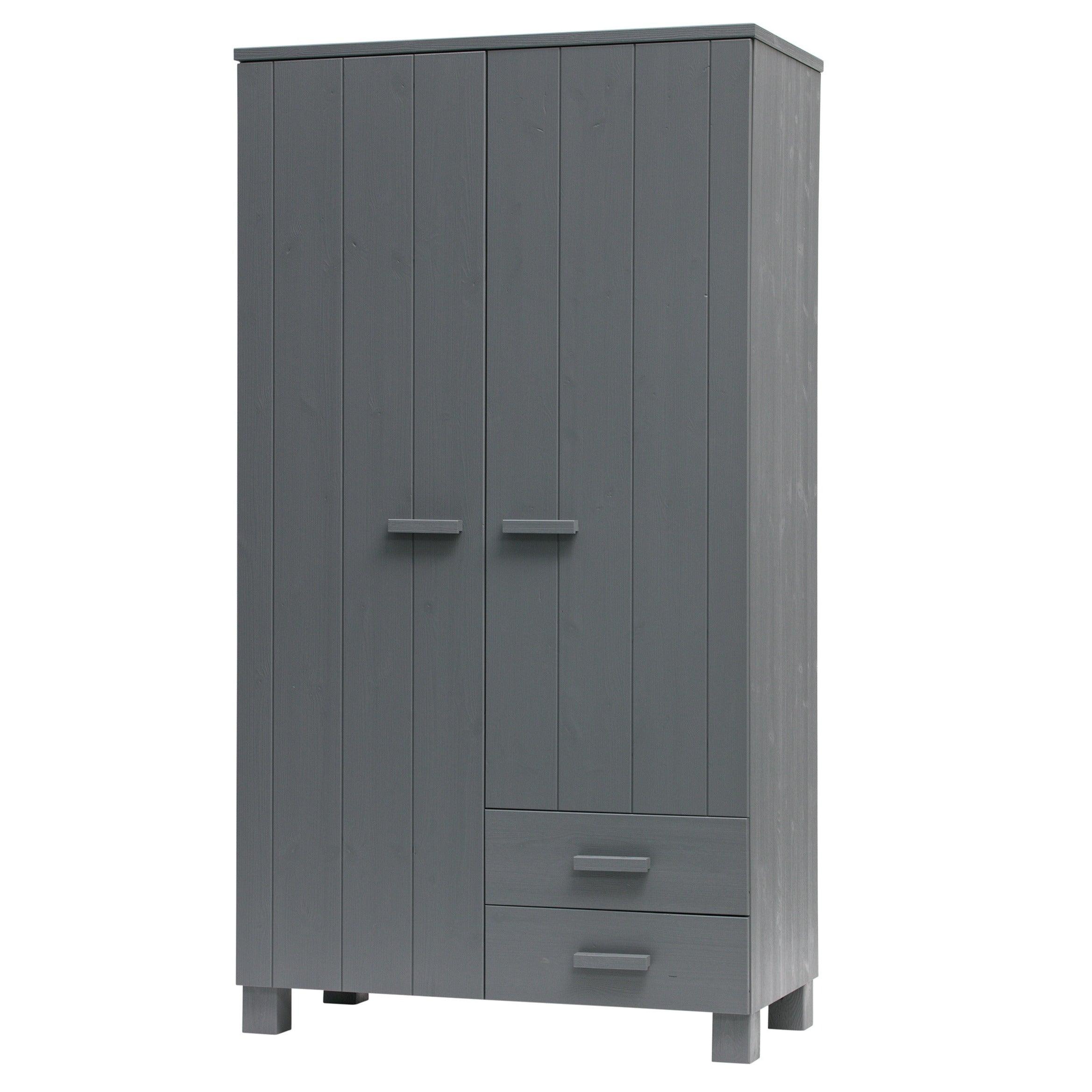 Szafa 2-drzwiowa w stylu boho DENNIS grafitowy Woood Eye on Design