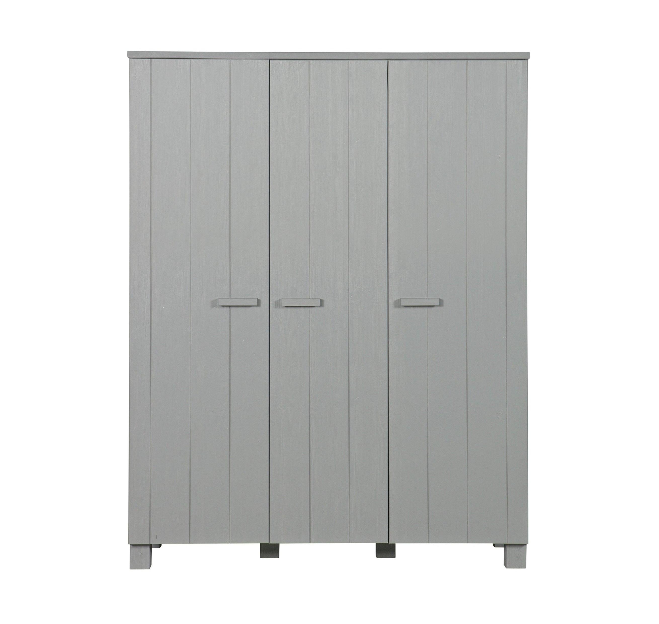 Szafa 3-drzwiowa w stylu boho DENNIS szary Woood Eye on Design