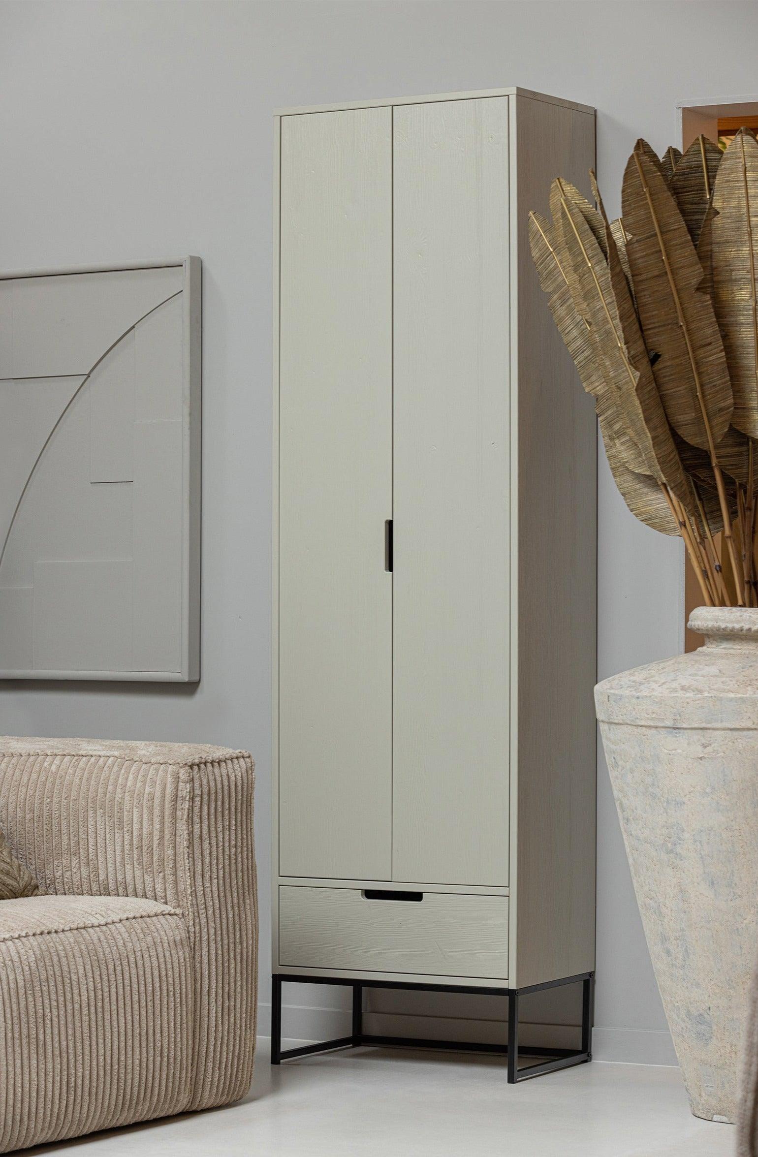 Szafa wąska SILAS popielaty Woood Eye on Design