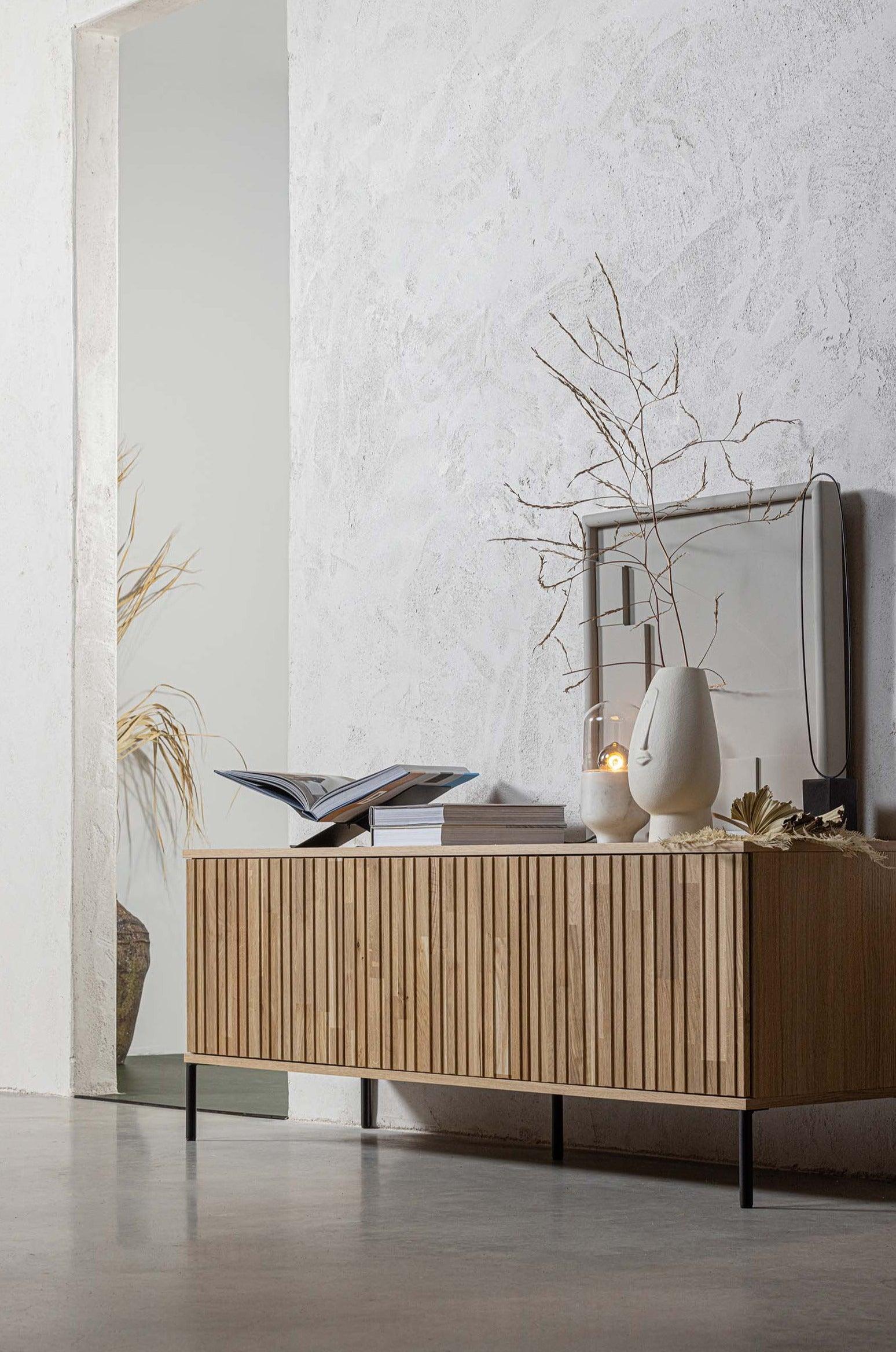 Szafka długa RTV GRAVURE drewno dębowe Woood Exclusive Eye on Design