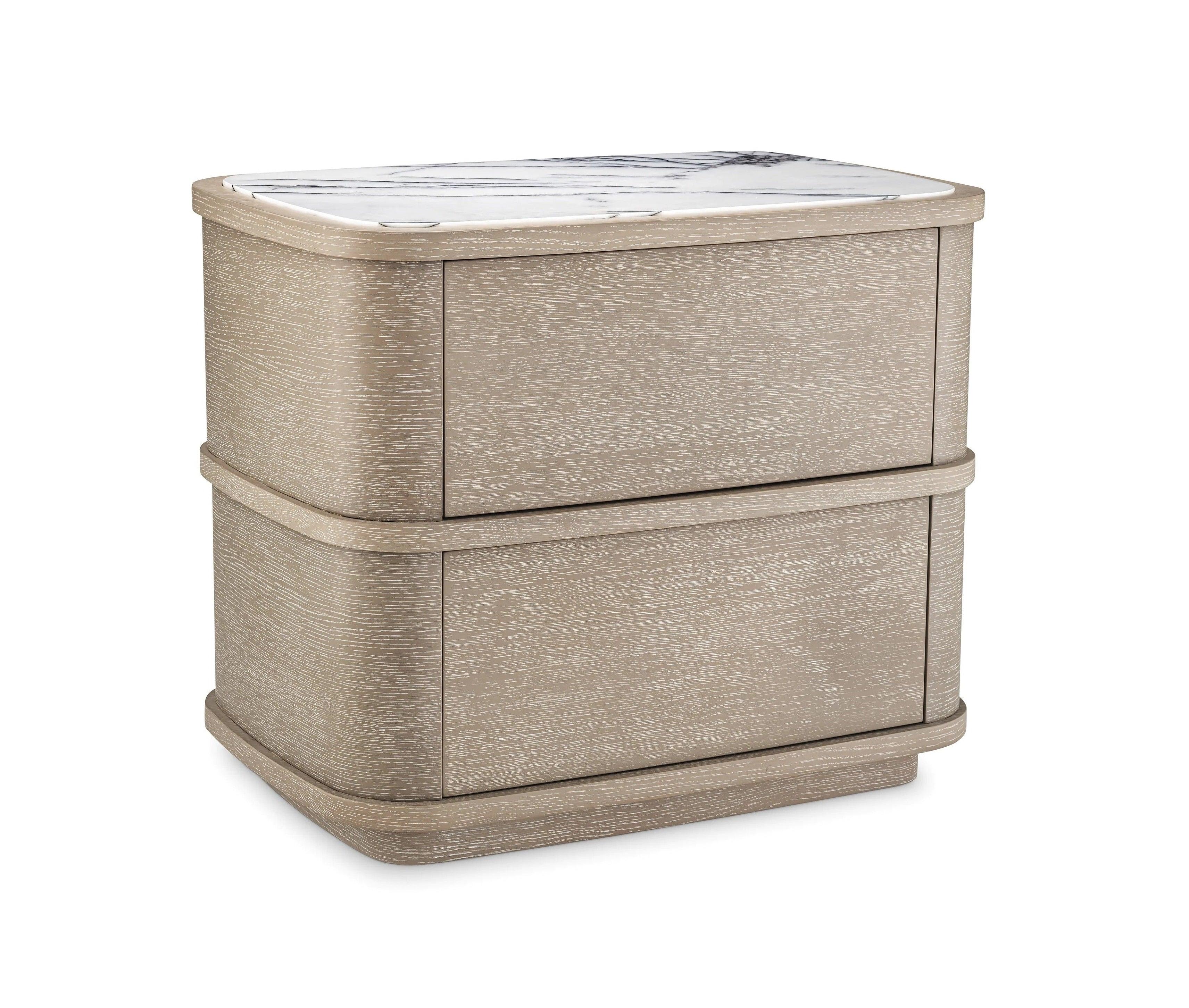 Szafka nocna CABANA fornir dębowy z marmurem bianco Eichholtz Eye on Design