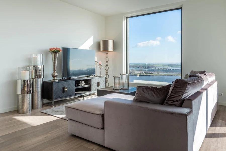 Szafka RTV BLACKBONE srebrny Richmond Interiors Eye on Design