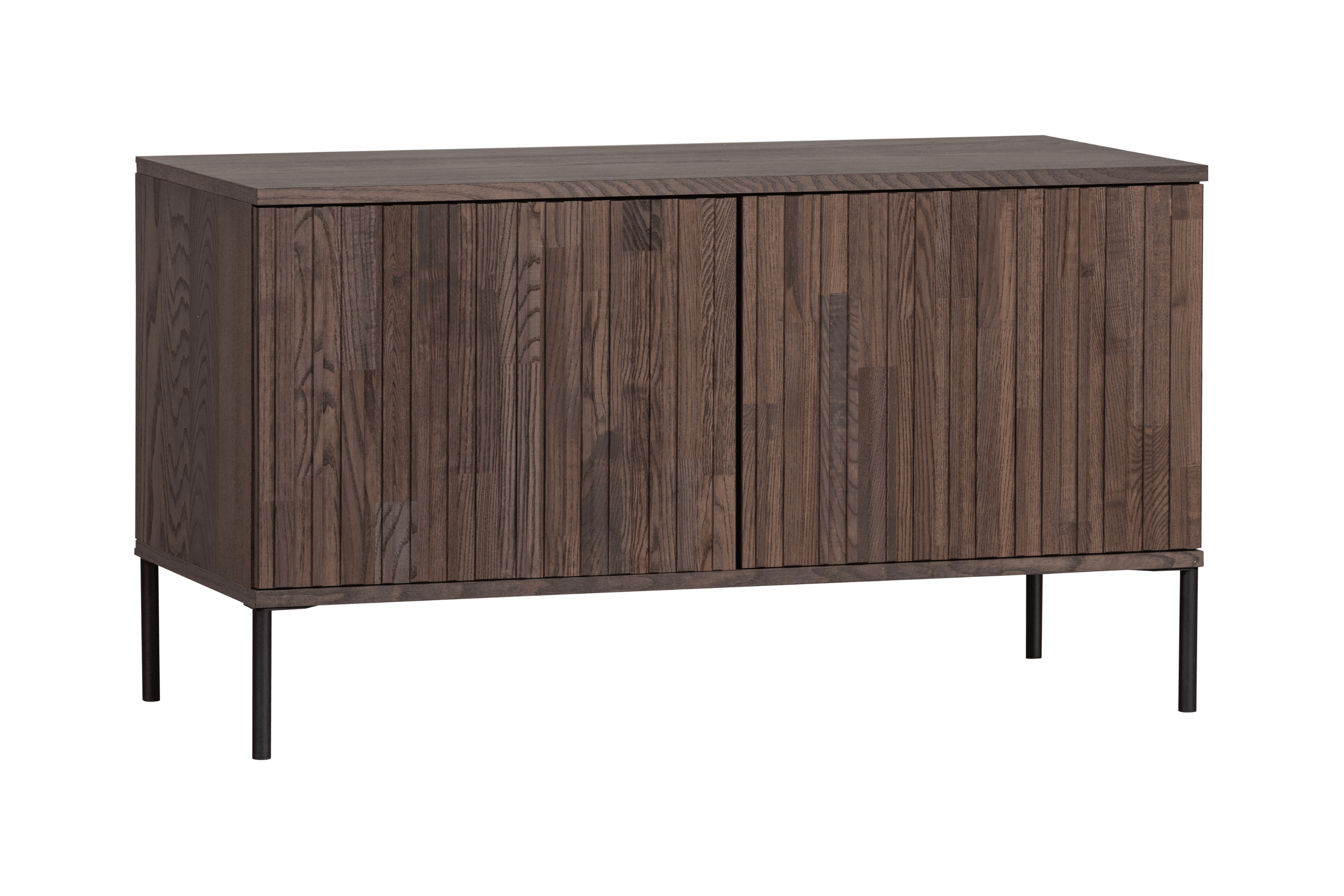 Szafka RTV GRAVURE brązowe drewno jesionowe Woood Exclusive Eye on Design