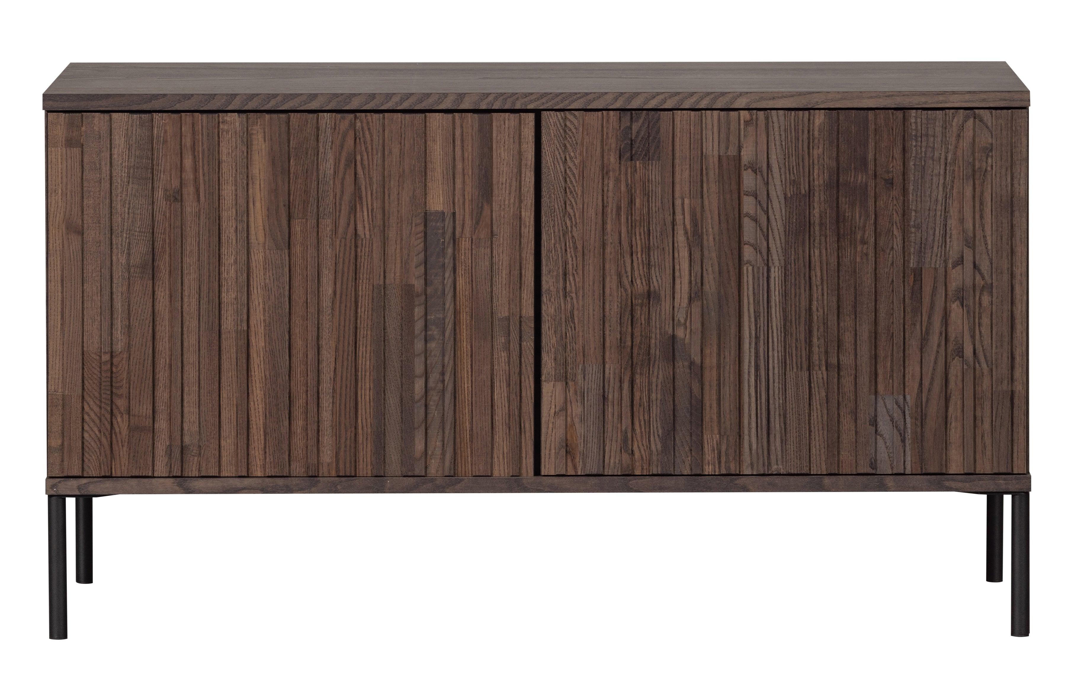 Szafka RTV GRAVURE brązowe drewno jesionowe Woood Exclusive Eye on Design