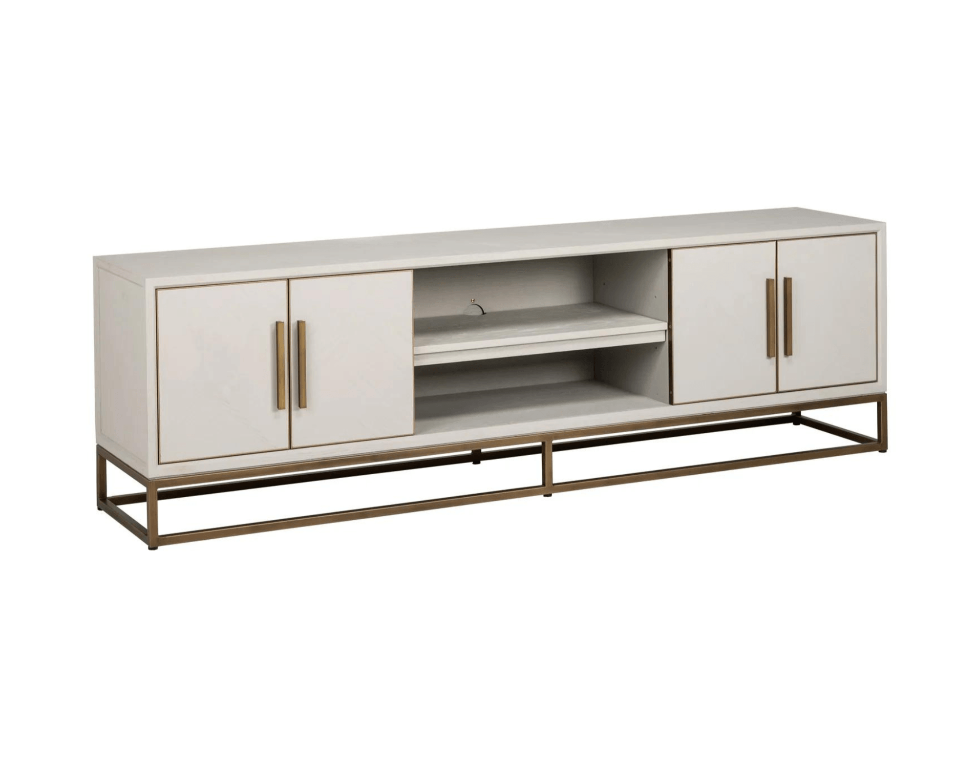 Szafka RTV WHITEBONE mosiężny Richmond Interiors Eye on Design