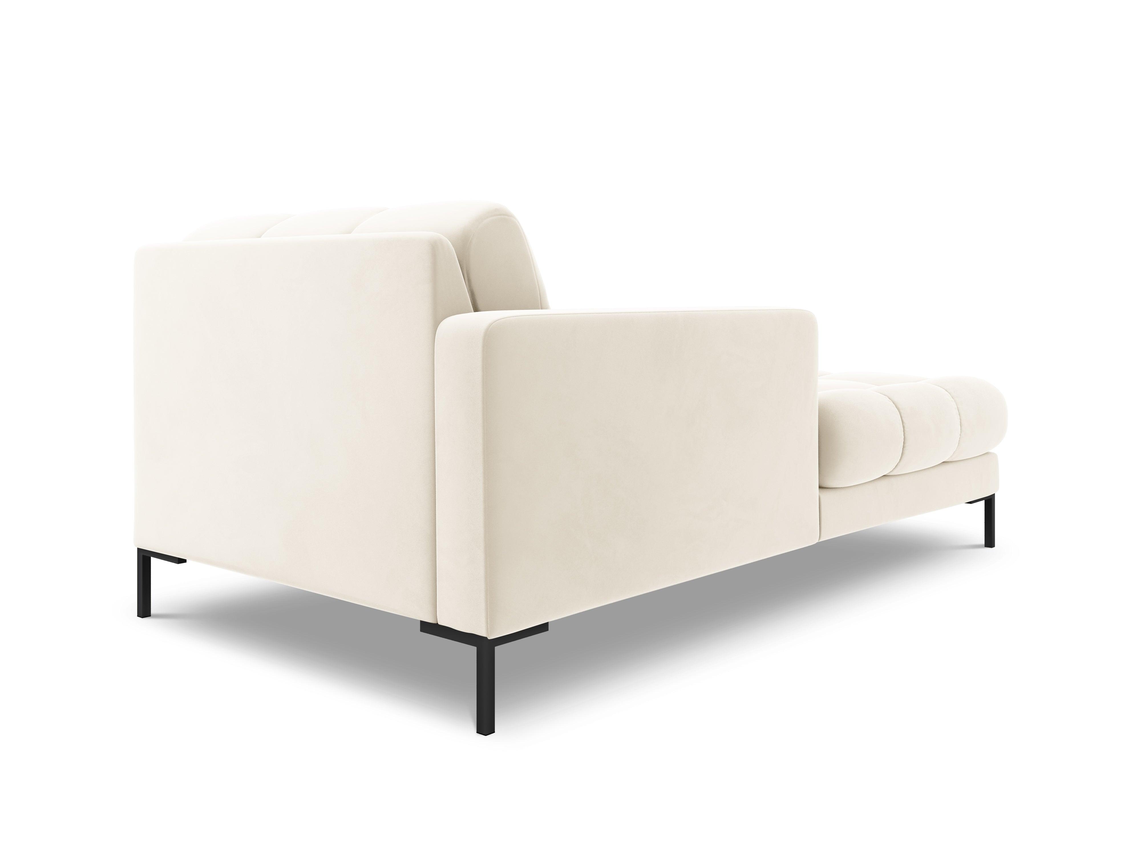 Szezlong aksamitny lewostronny BALI jasnobeżowy z czarną podstawą Cosmopolitan Design Eye on Design