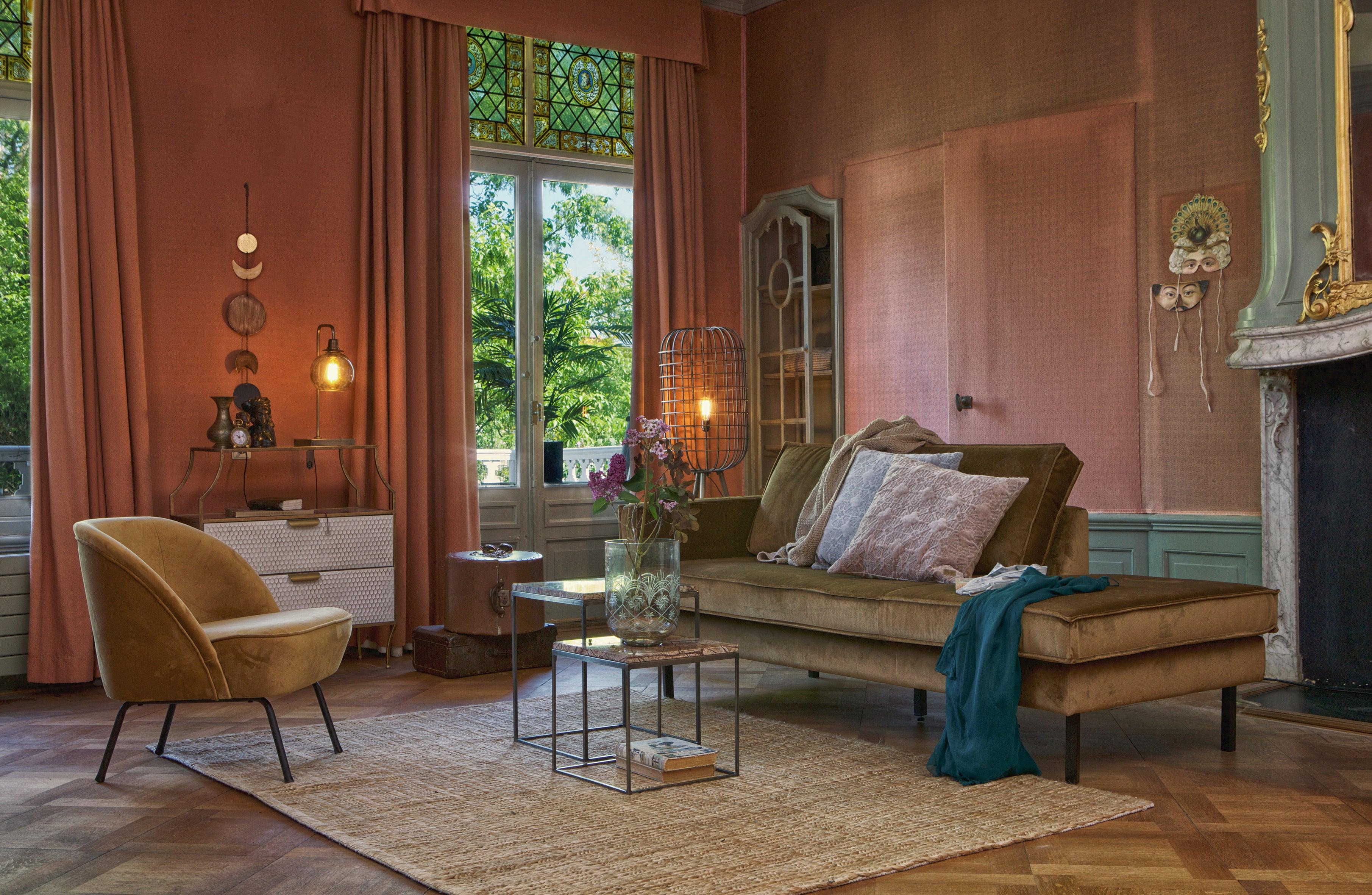 Szezlong aksamitny lewostronny RODEO ciemnozielony Be Pure Eye on Design