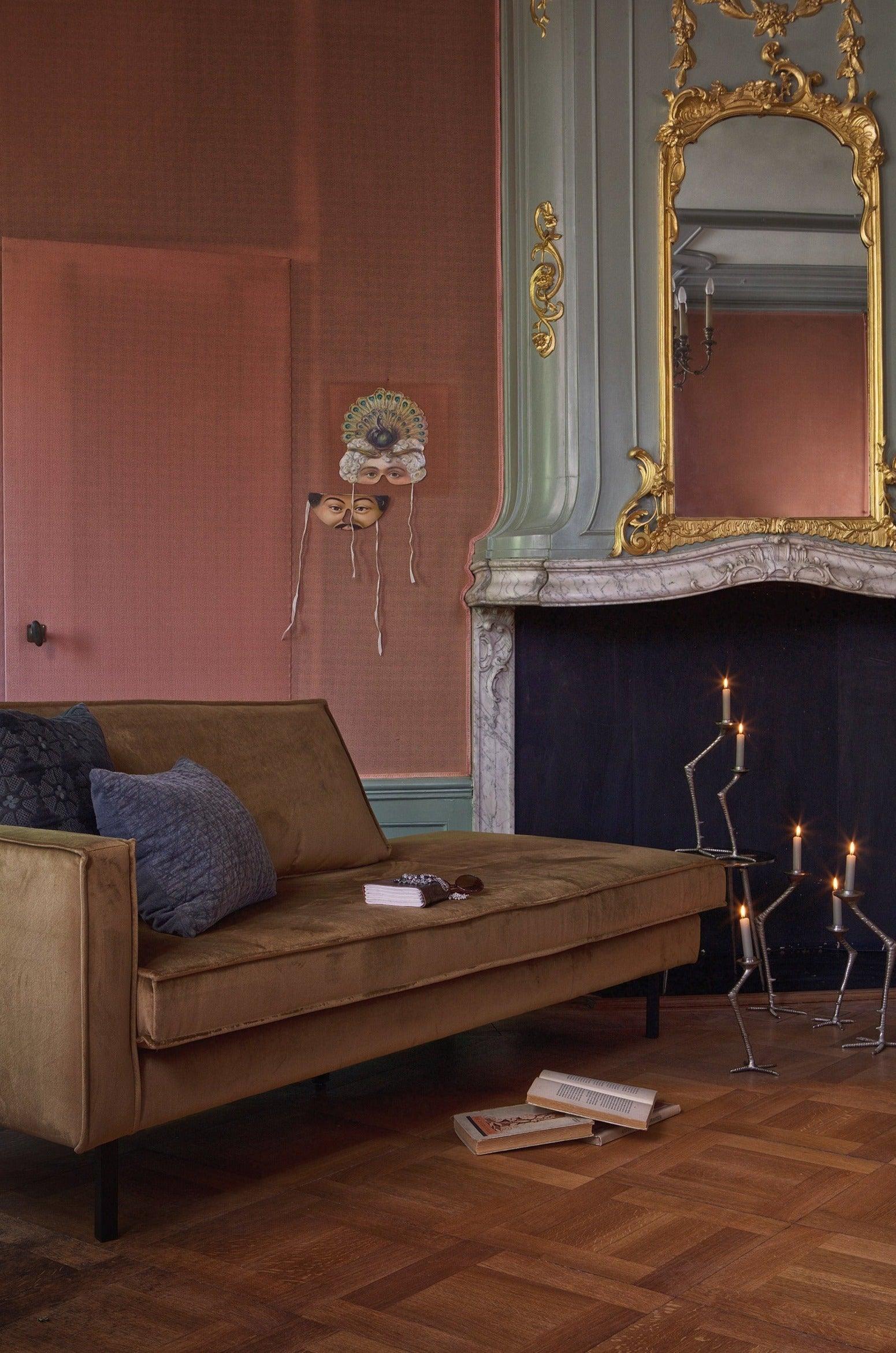 Szezlong aksamitny lewostronny RODEO ciemnozielony Be Pure Eye on Design