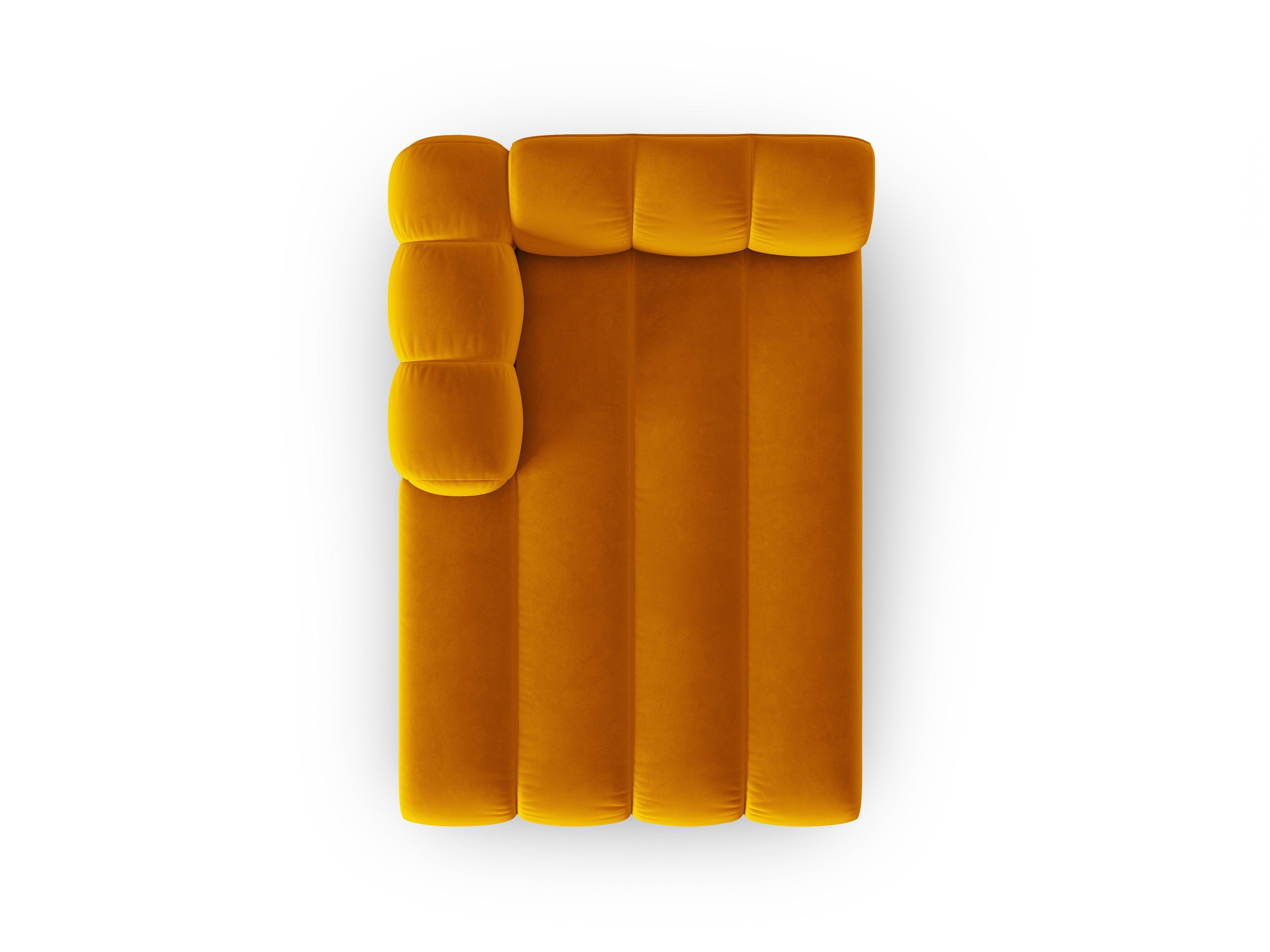 Szezlong aksamitny lewostronny SKYLER musztardowy Interieurs 86 Eye on Design