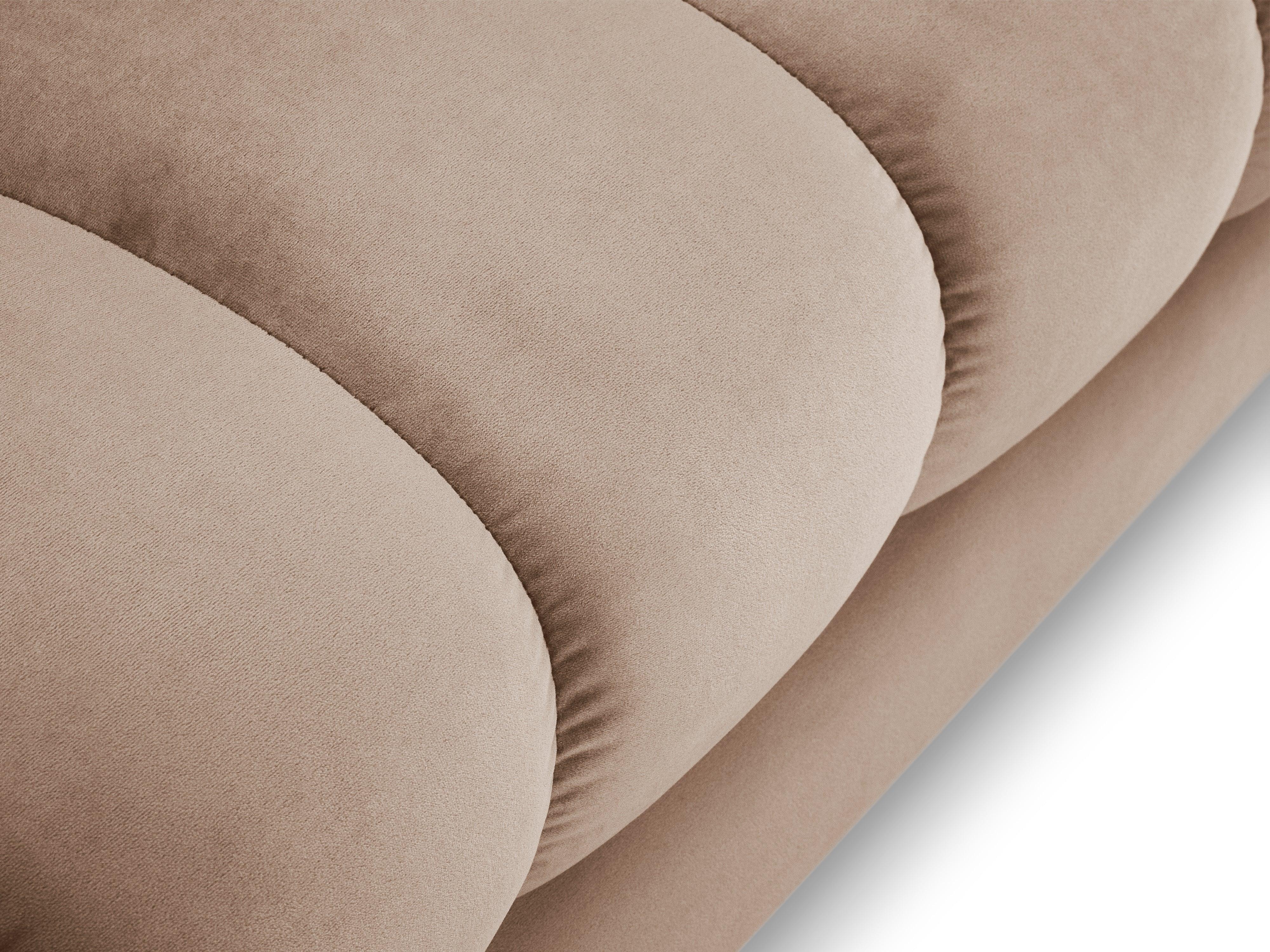 Szezlong aksamitny prawostronny BALI beżowy z czarną podstawą Cosmopolitan Design Eye on Design