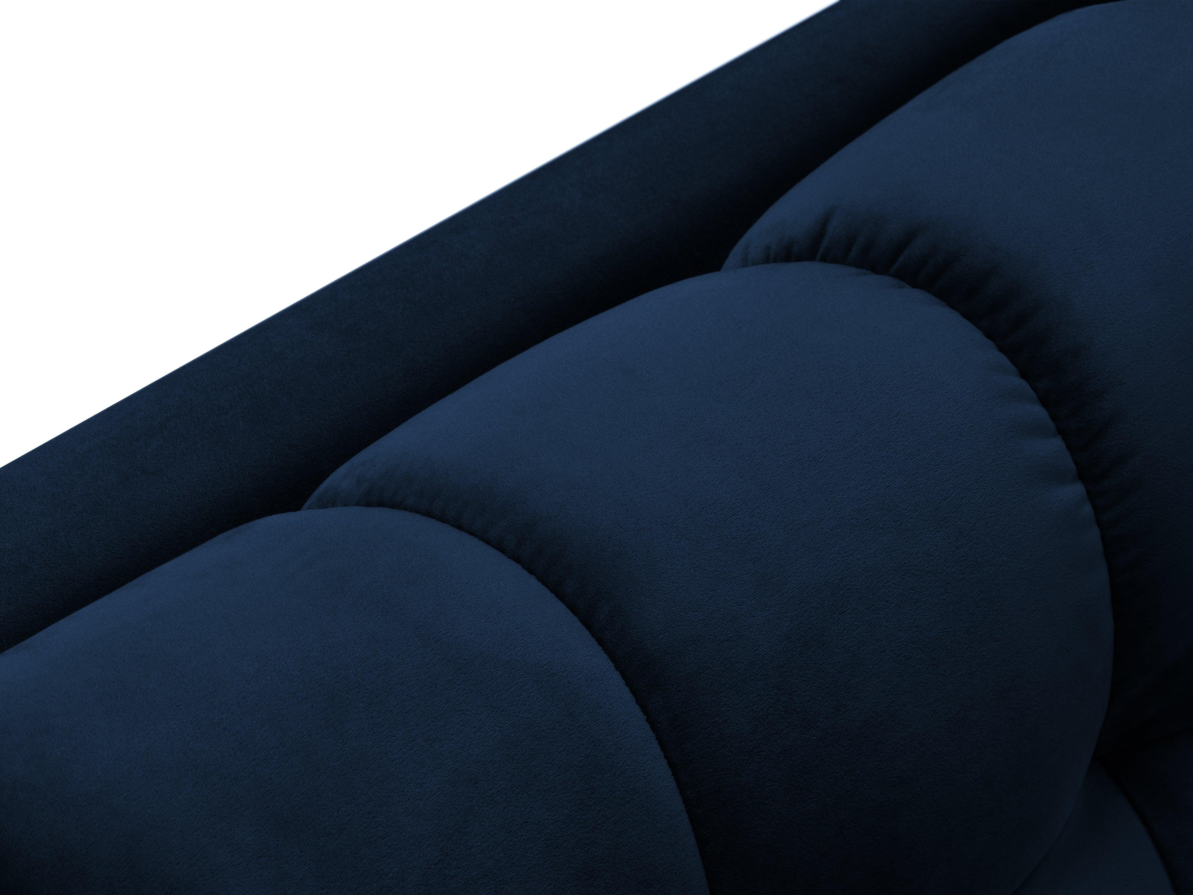 Szezlong aksamitny prawostronny BALI granat królewski z czarną podstawą Cosmopolitan Design Eye on Design