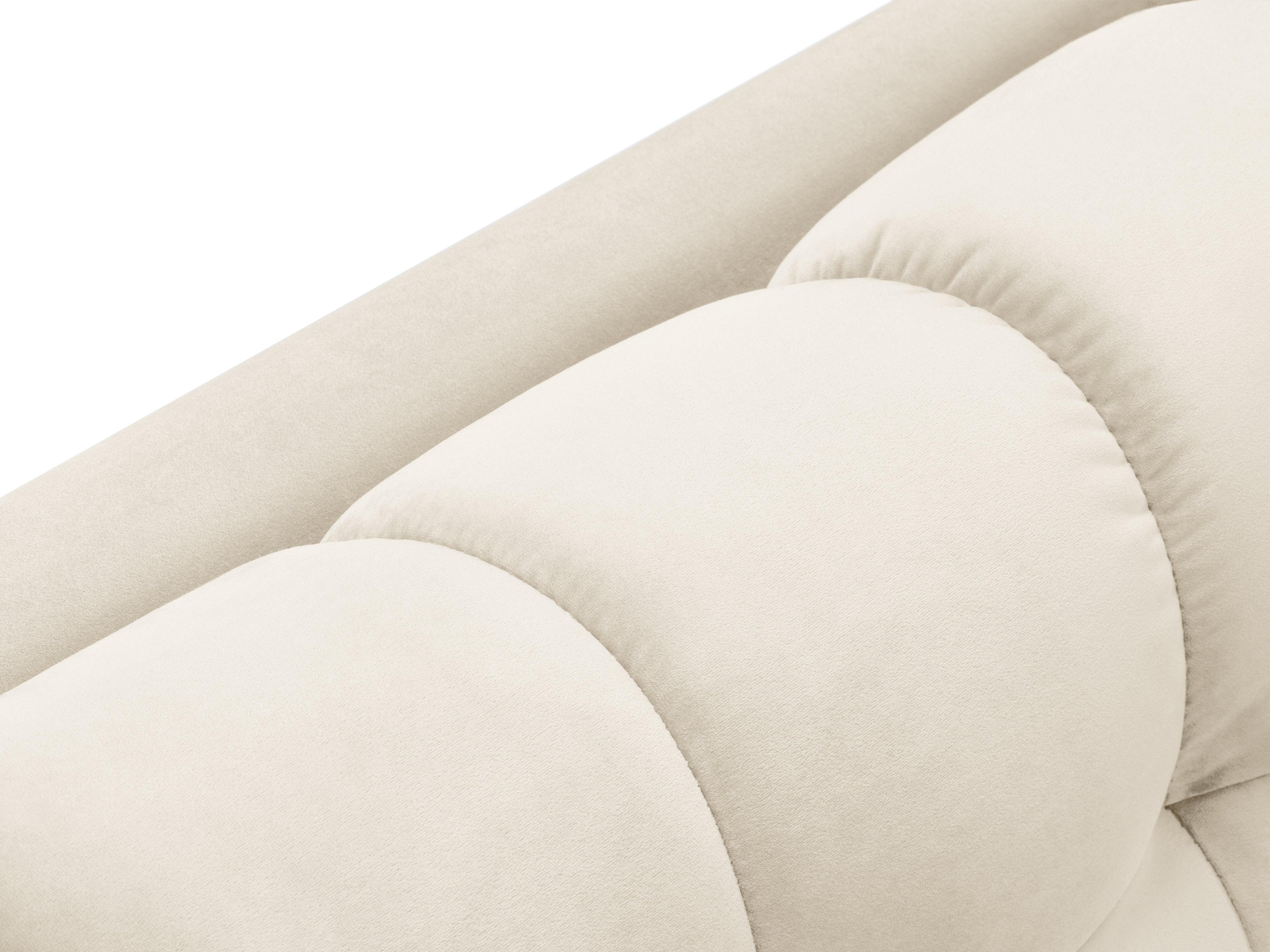 Szezlong aksamitny prawostronny BALI jasnobeżowy ze złotą podstawą Cosmopolitan Design Eye on Design