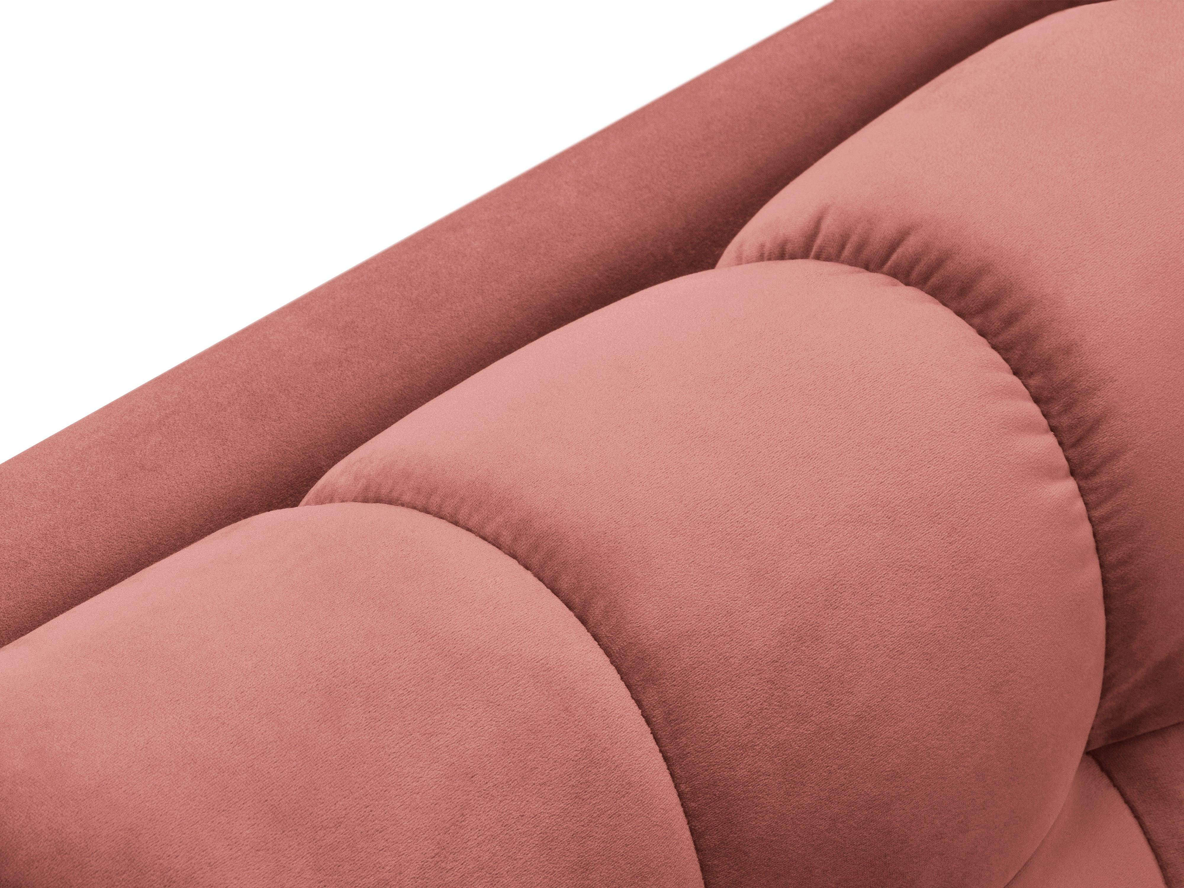 Szezlong aksamitny prawostronny BALI różowy ze złotą podstawą Cosmopolitan Design Eye on Design