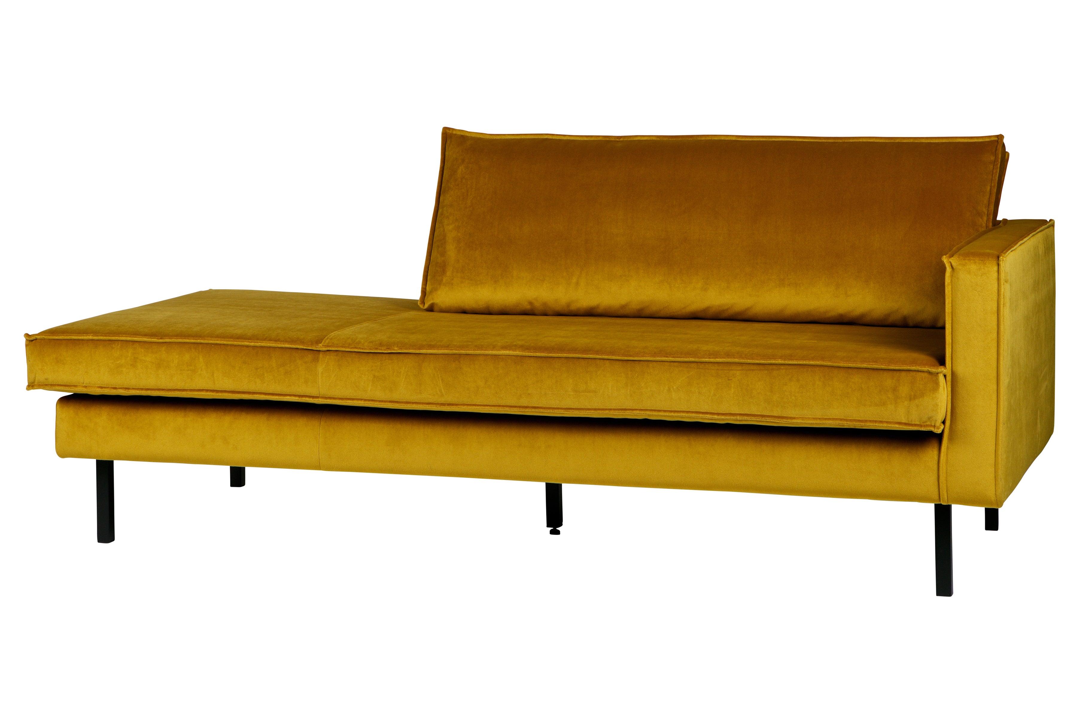Szezlong aksamitny prawostronny RODEO musztardowy Be Pure Eye on Design