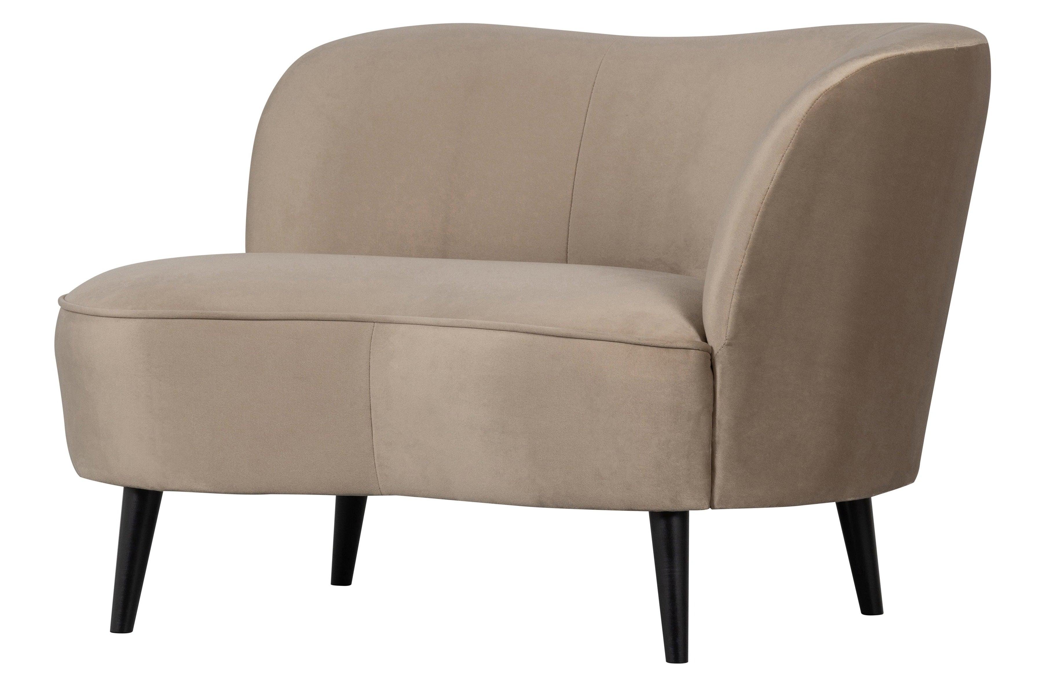 Szezlong aksamitny prawostronny SARA khaki Woood Eye on Design