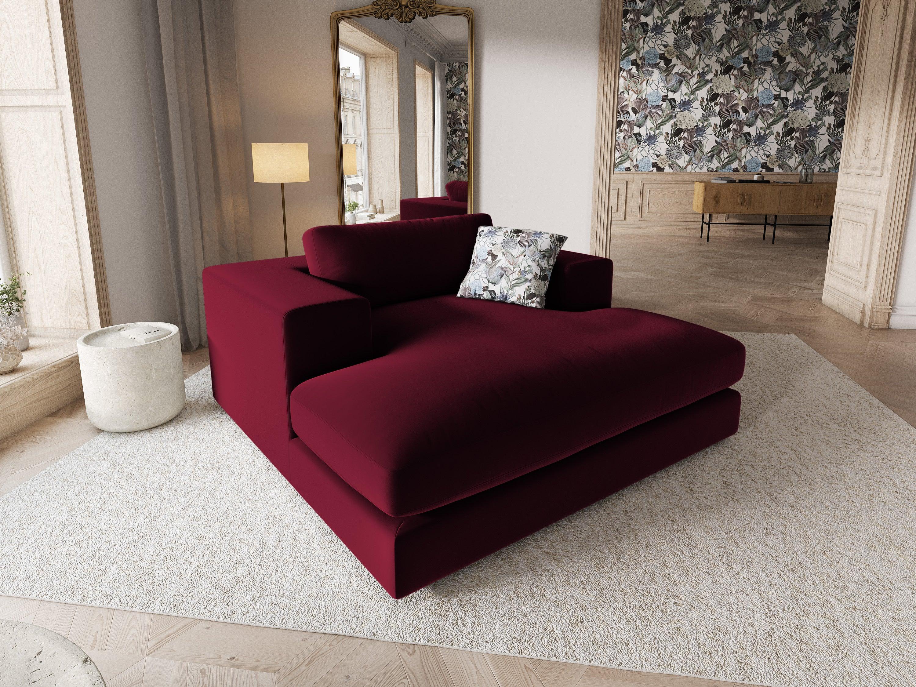 Szezlong aksamitny TENDANCE bordowy CXL by Christian Lacroix Eye on Design