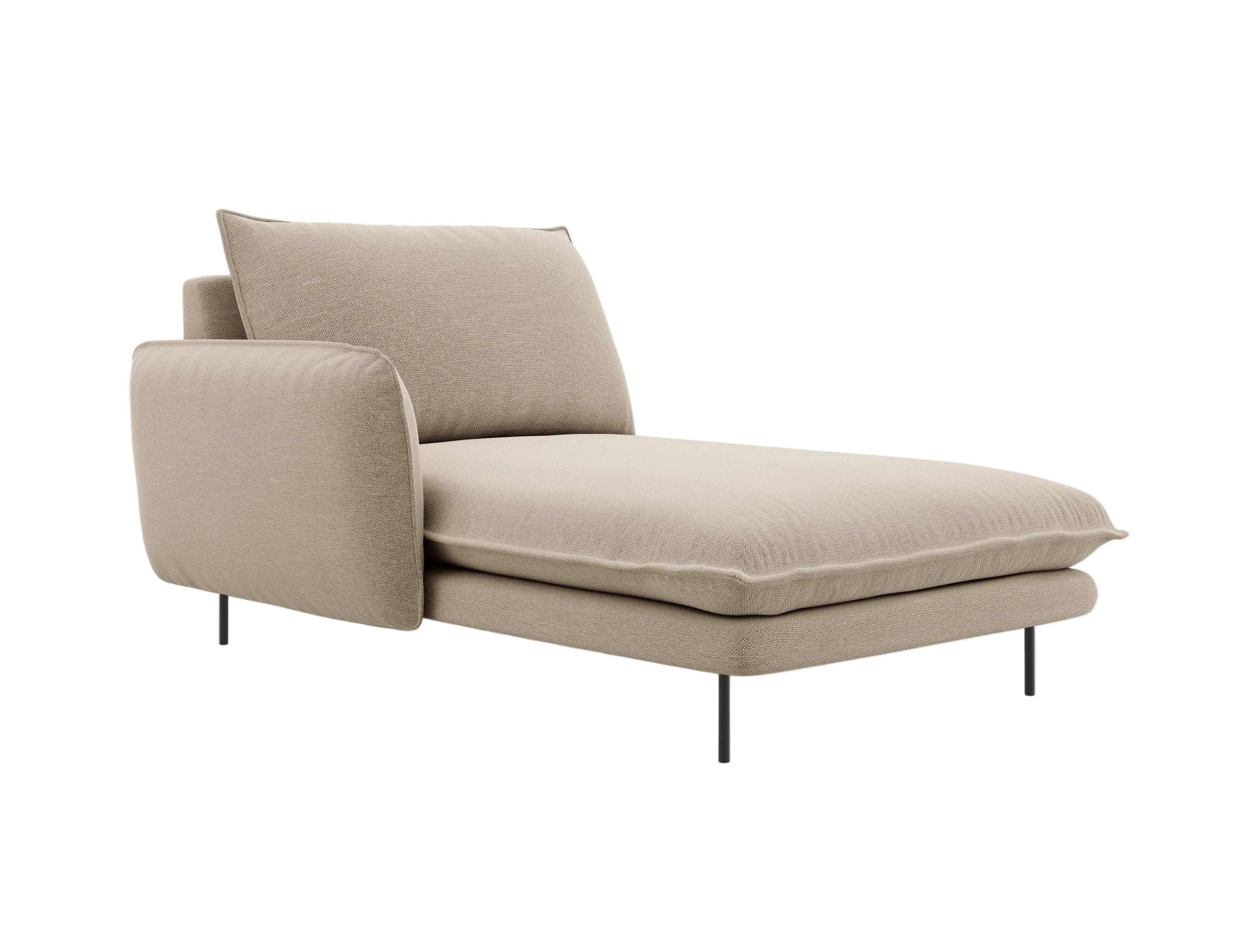 Szezlong lewostronny VIENNA beżowy z czarną podstawą Cosmopolitan Design Eye on Design