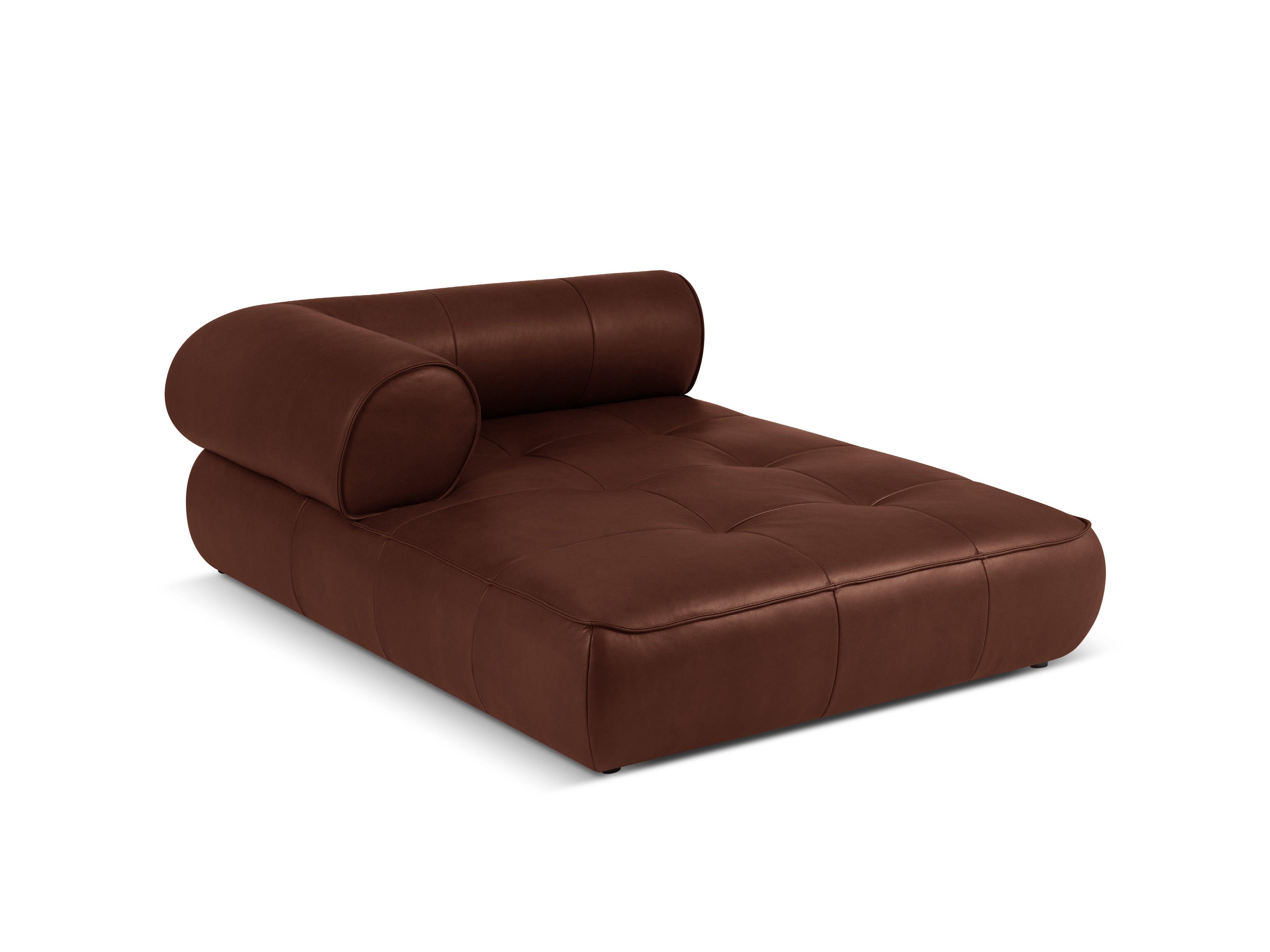 Szezlong skórzany lewostronny LILY brązowy Maison Heritage Eye on Design