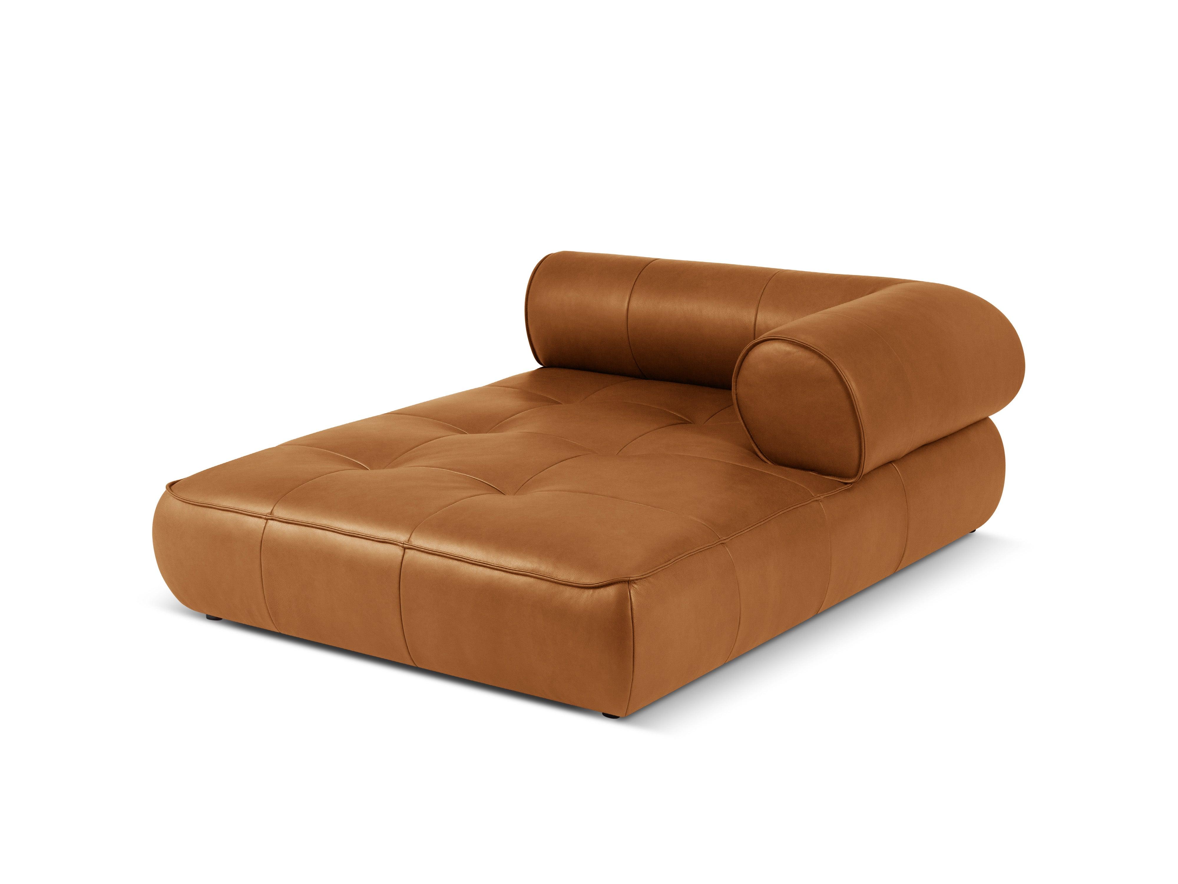 Szezlong skórzany prawostronny LILY koniakowy Maison Heritage Eye on Design