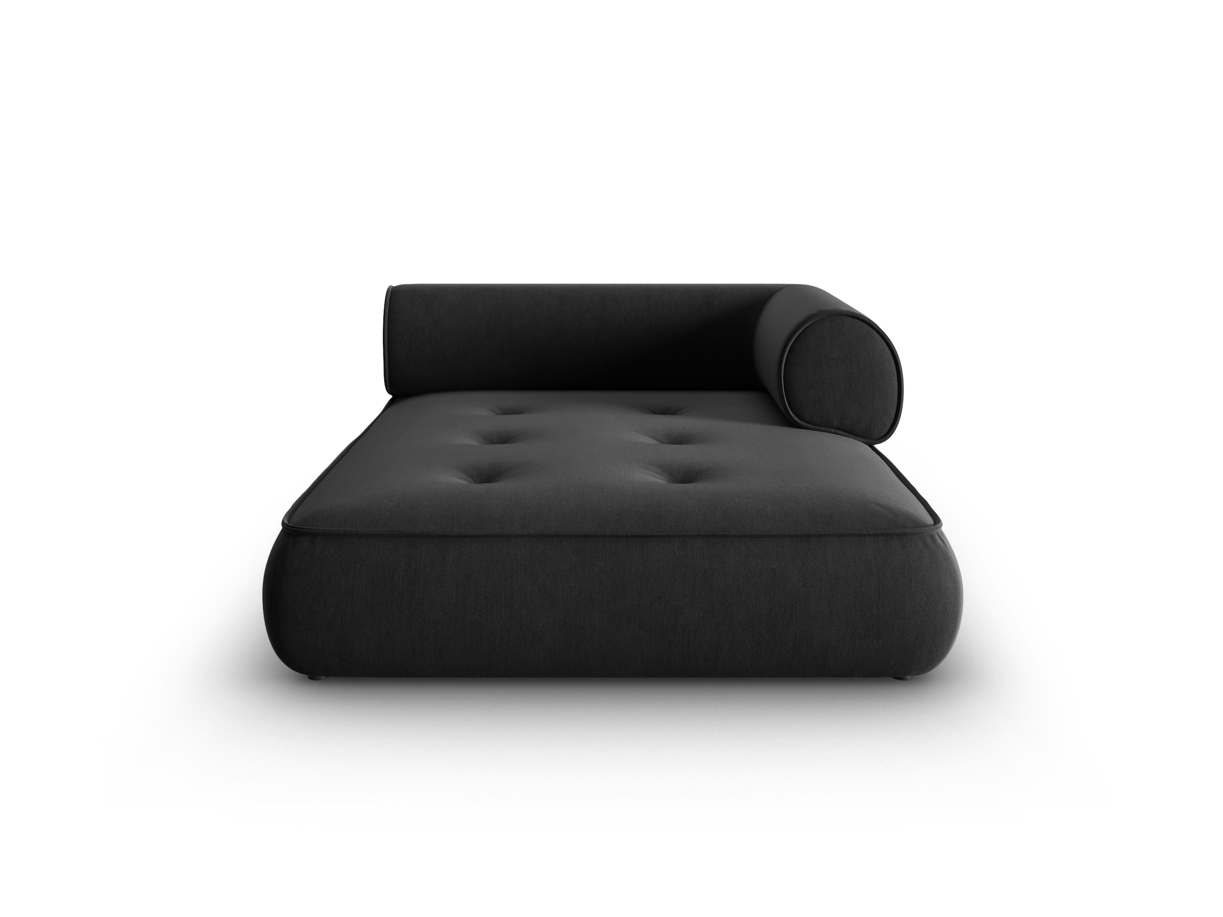 Szezlong w tkaninie szenilowej prawostronny LILY antracytowy Maison Heritage Eye on Design